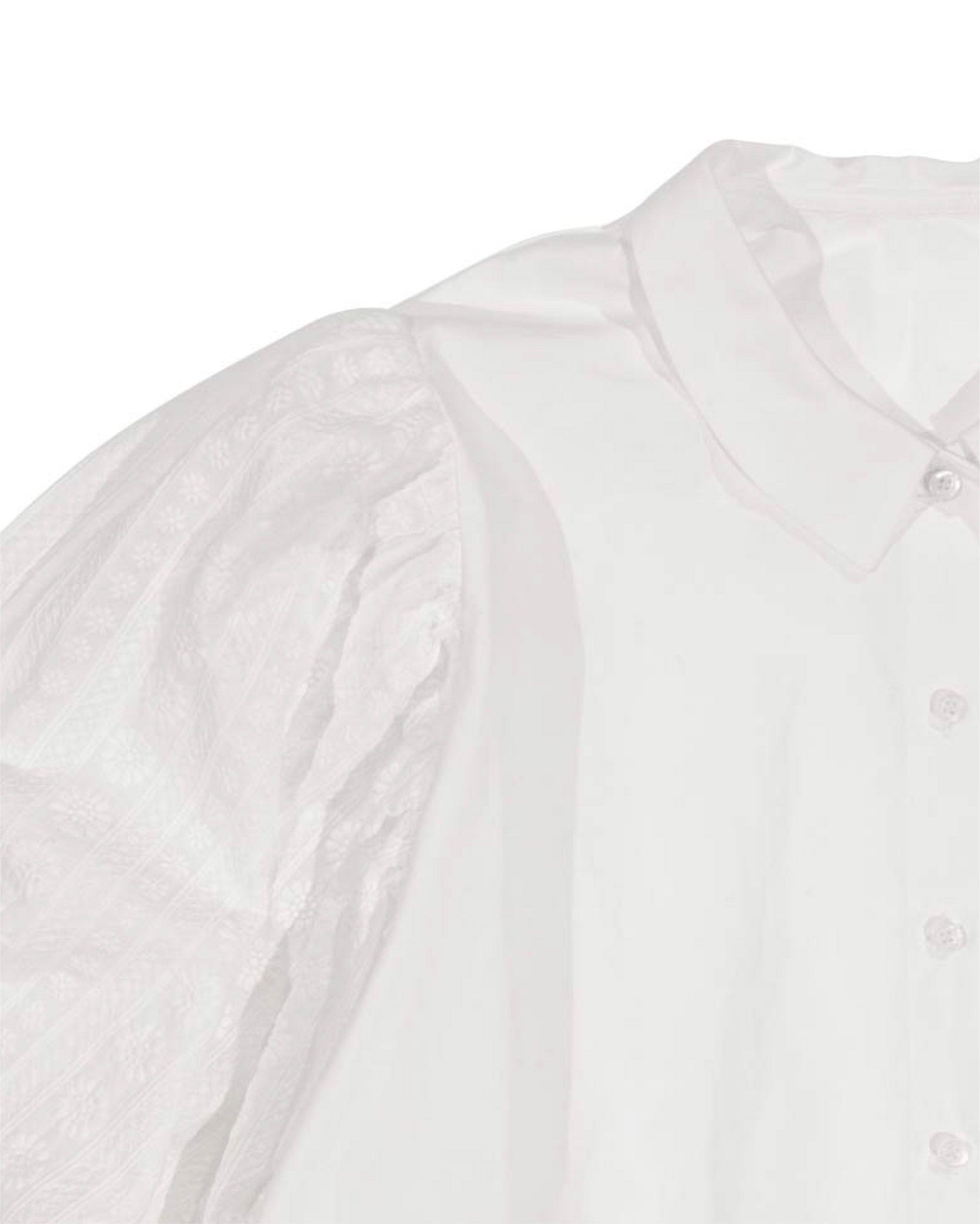 Cotton lace volume blouse