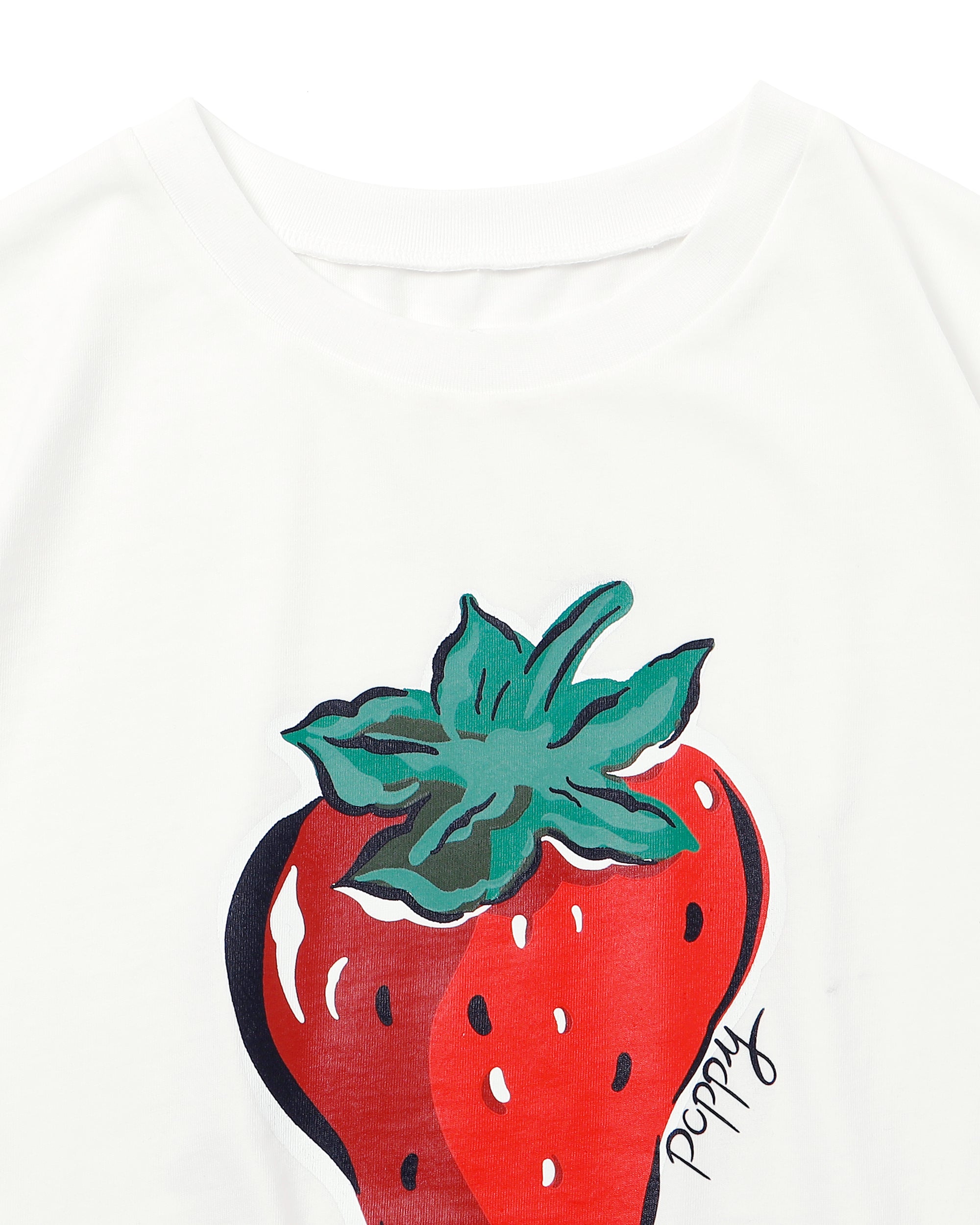 Strawberry printed T-shirts (White)