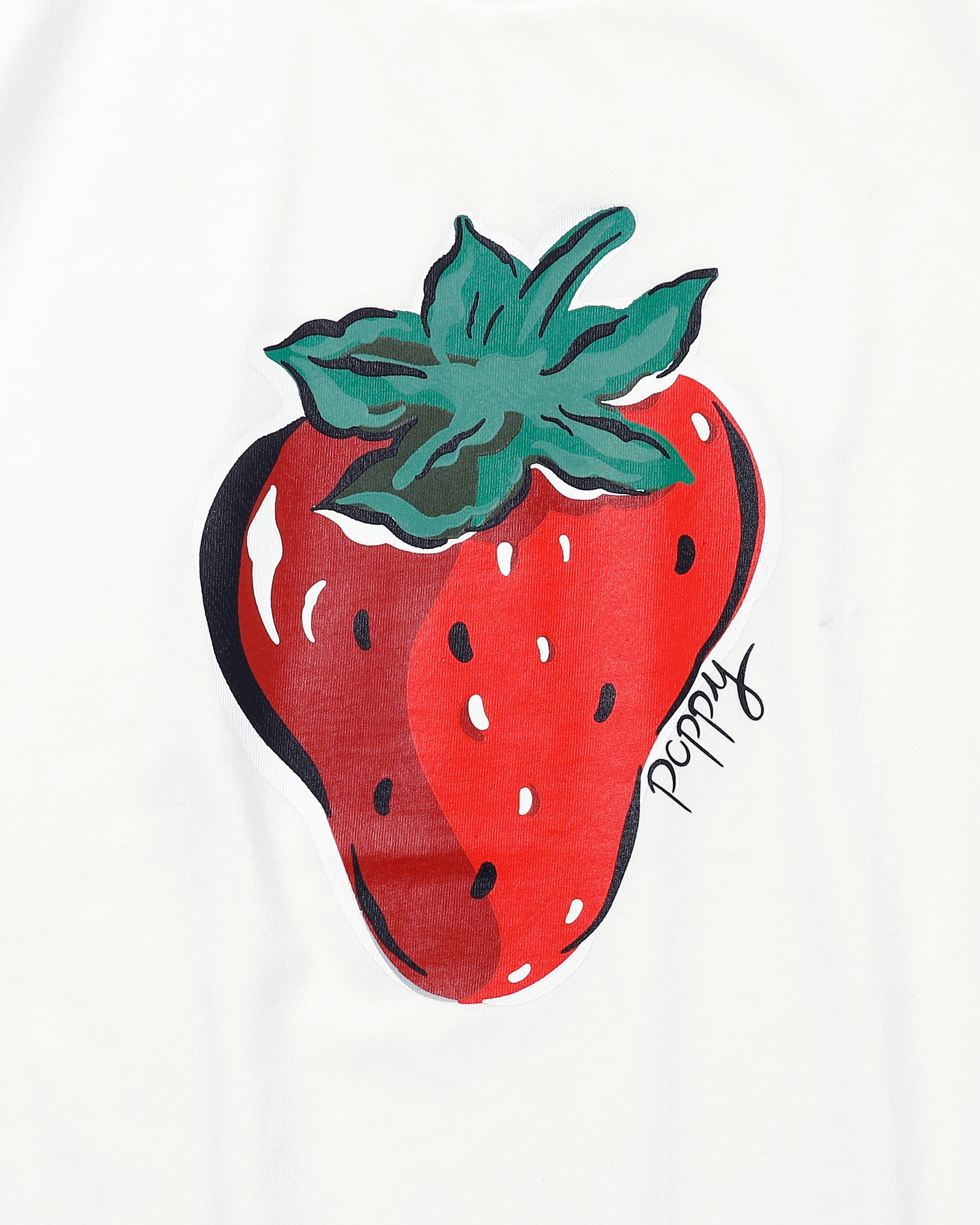 Strawberry printed T-shirts (White)