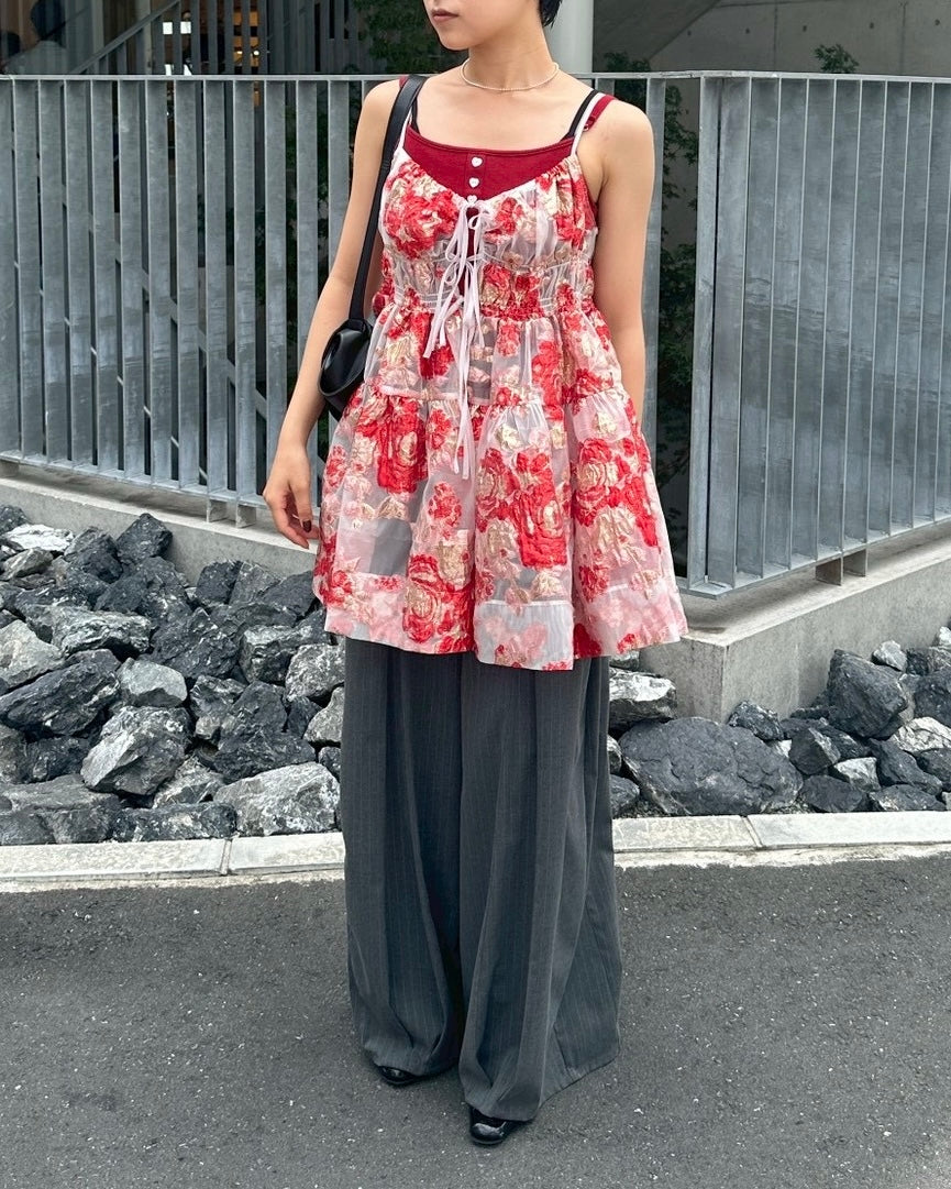 Airy tie bloom tunic