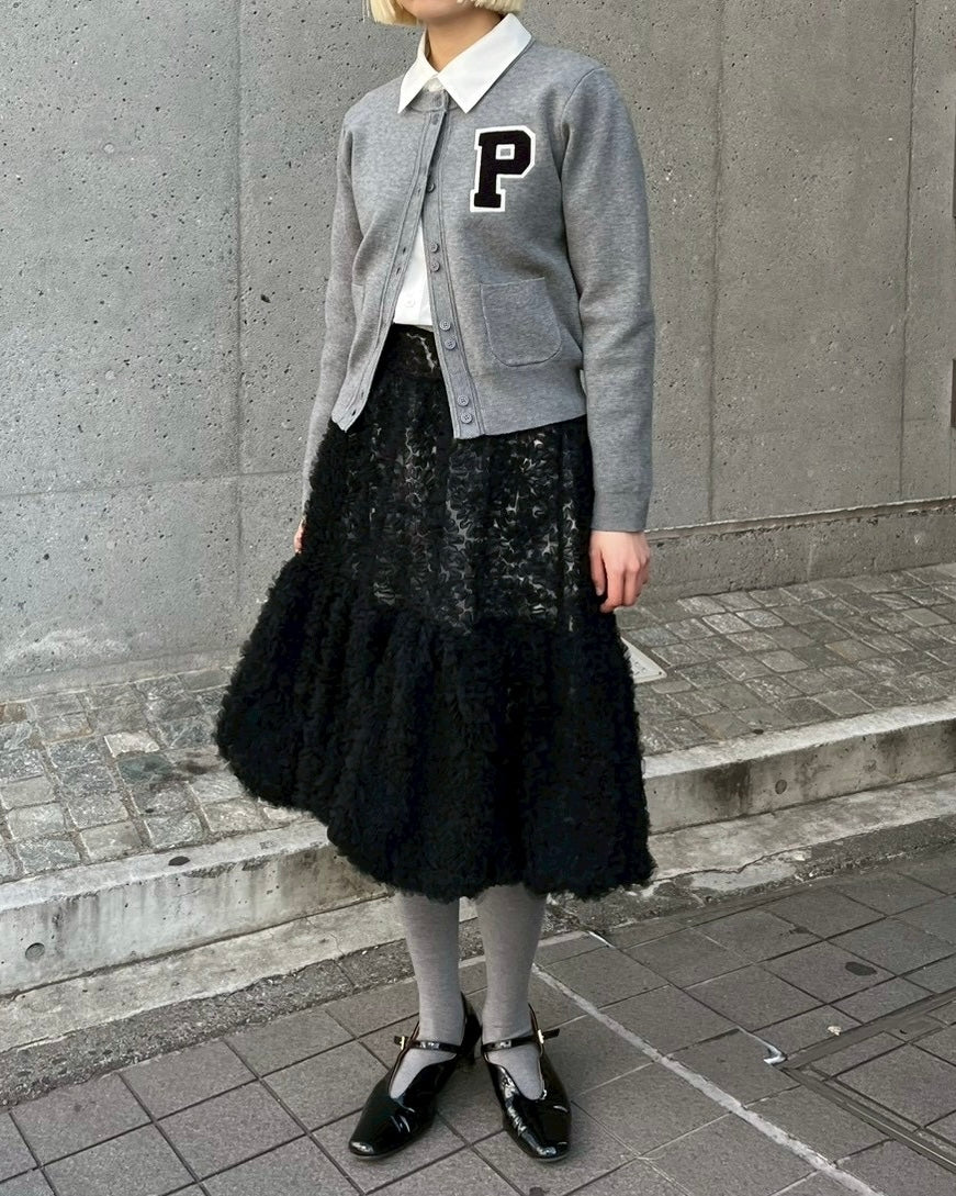 Tulle balloon tunic (black)