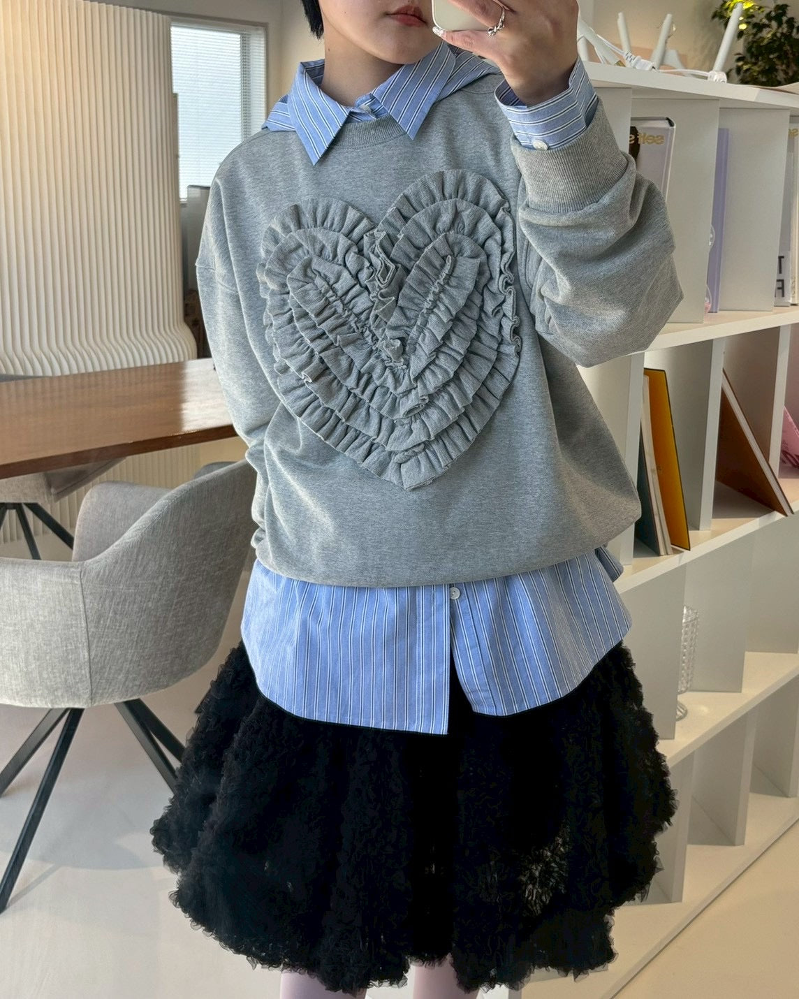Tulle balloon tunic (black)
