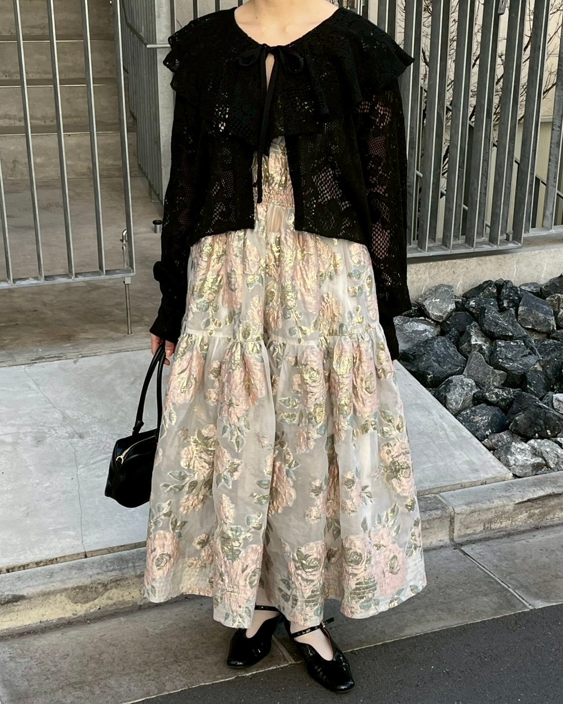 POPPY レースカーディガン Lace ruffle cardigan