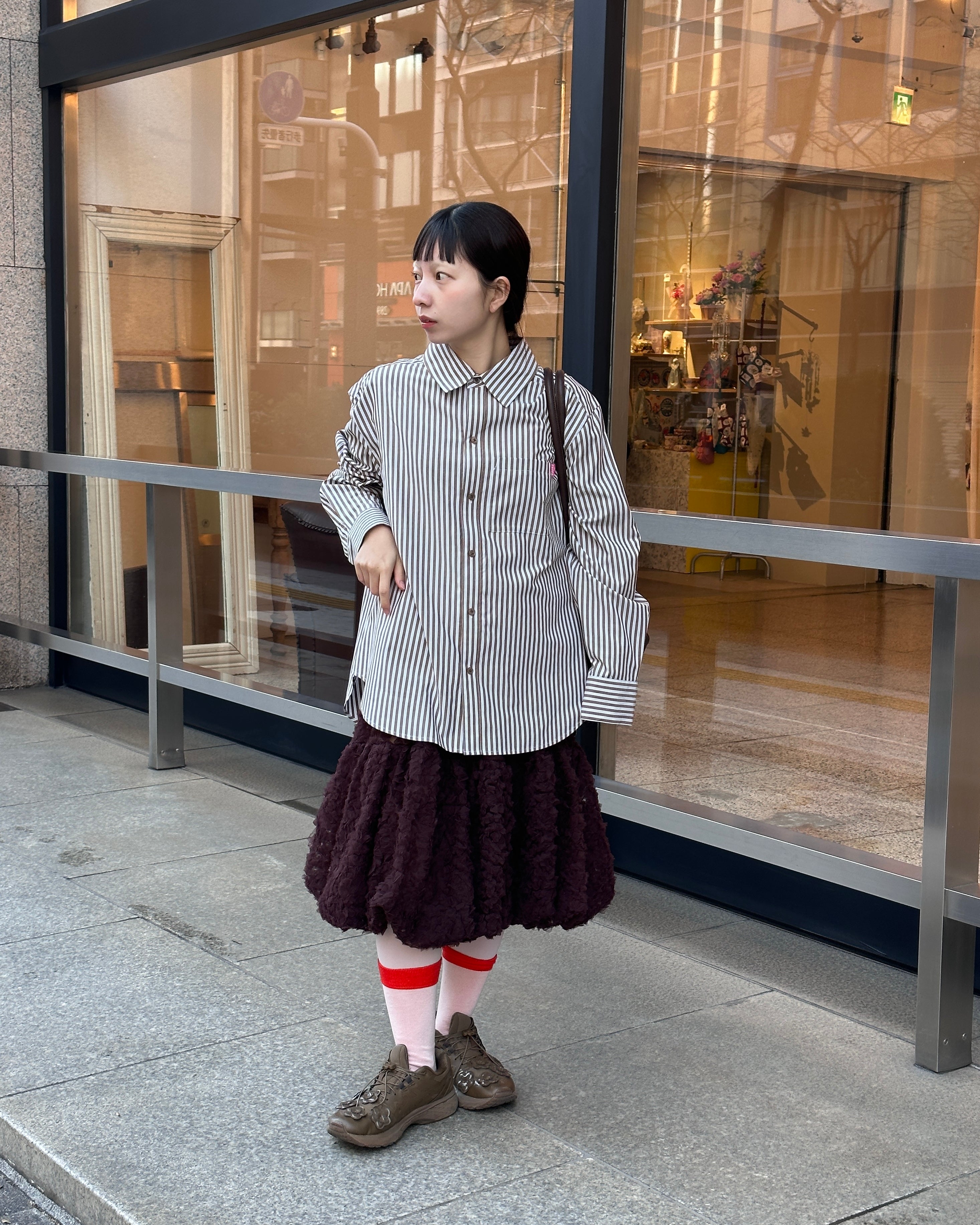 Tulle balloon tunic (brown)