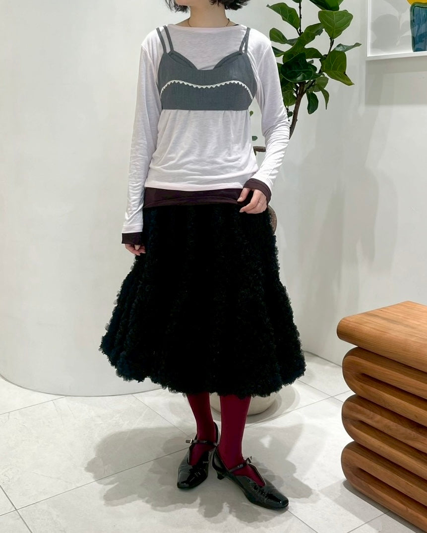 Tulle balloon tunic (black)