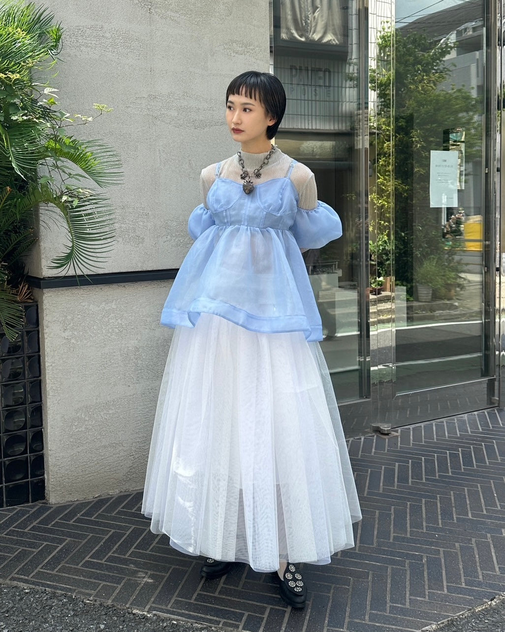 POPPY オーガンジーキャミドレス ベイビーブルー　ポピー poppy Organdy cami dress /Mサイズ POPPY オーガンジーキャミドレス