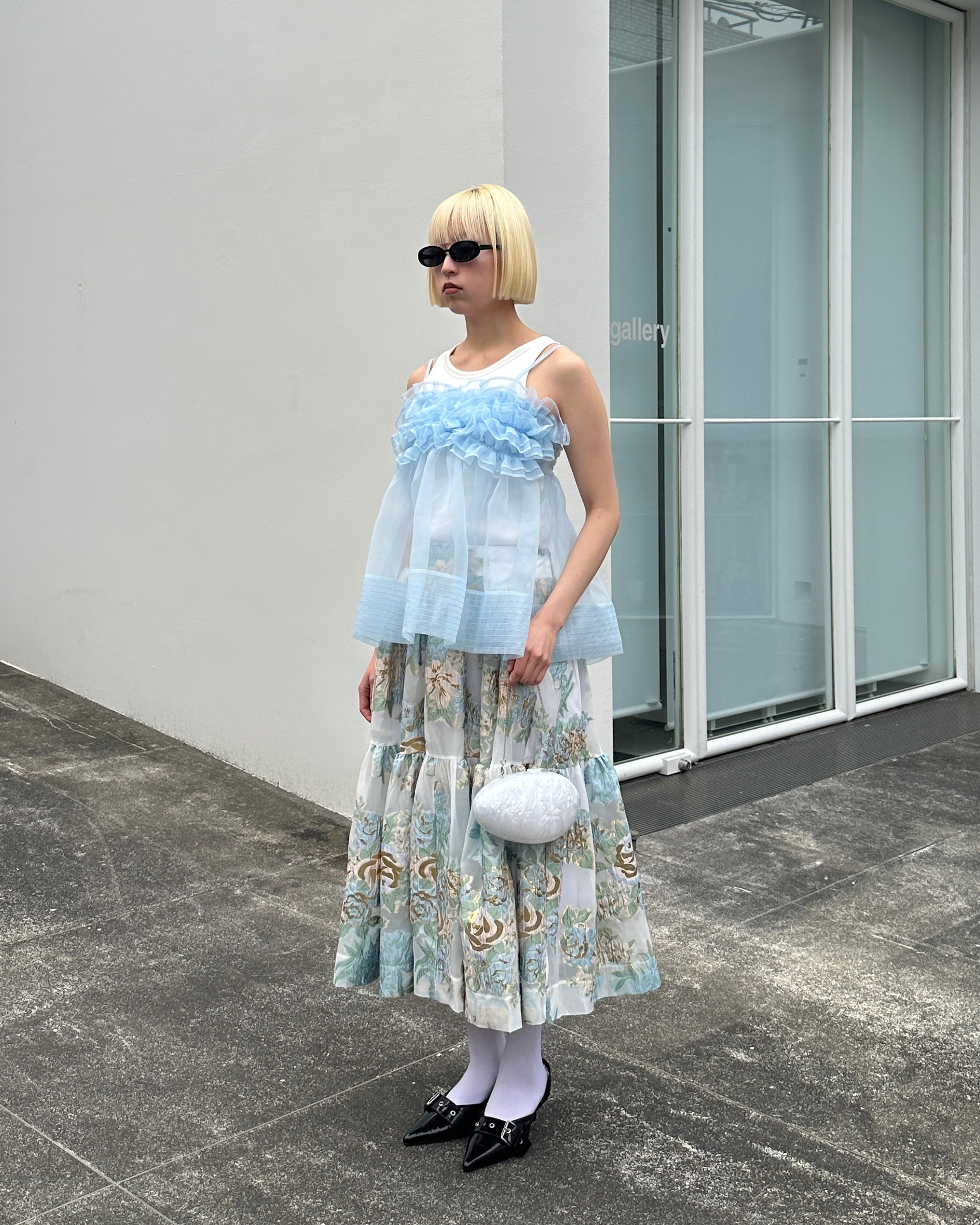 POPPY ポピー CORSET VOLUME SKIRT M Gold jacquard corset skirt