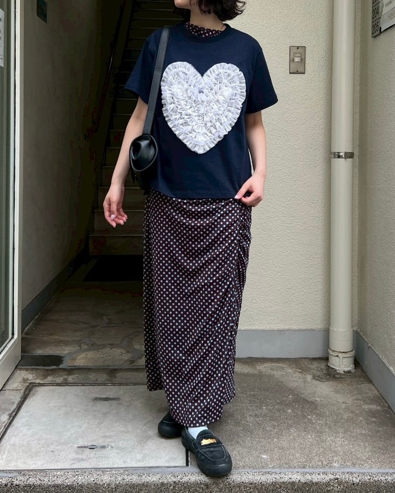 Heart dot tulle Tee