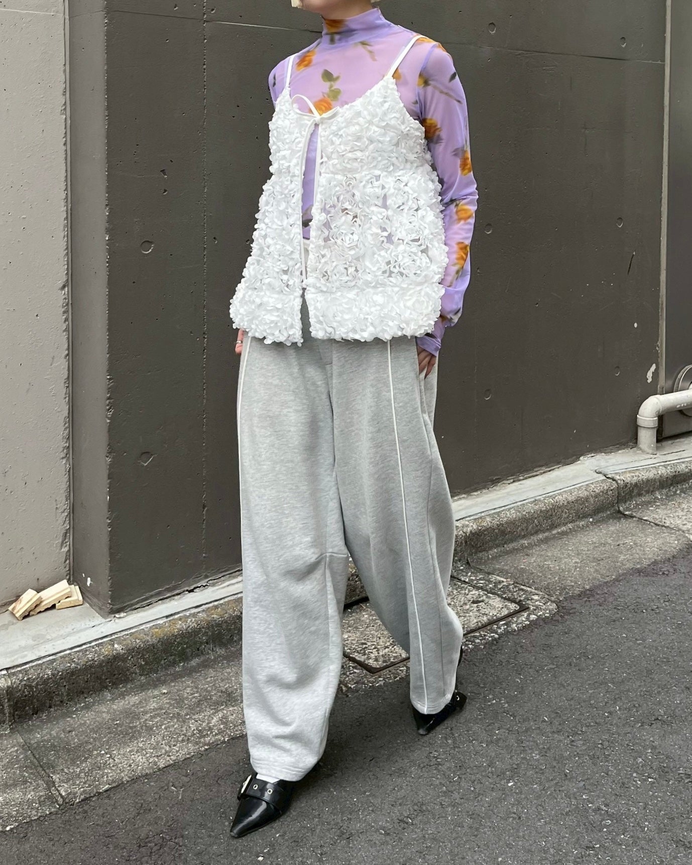 POPPY 花柄チュールフレアスウェット POPPY 花柄チュールフレアスウェット POPPY Sweatshirt selection