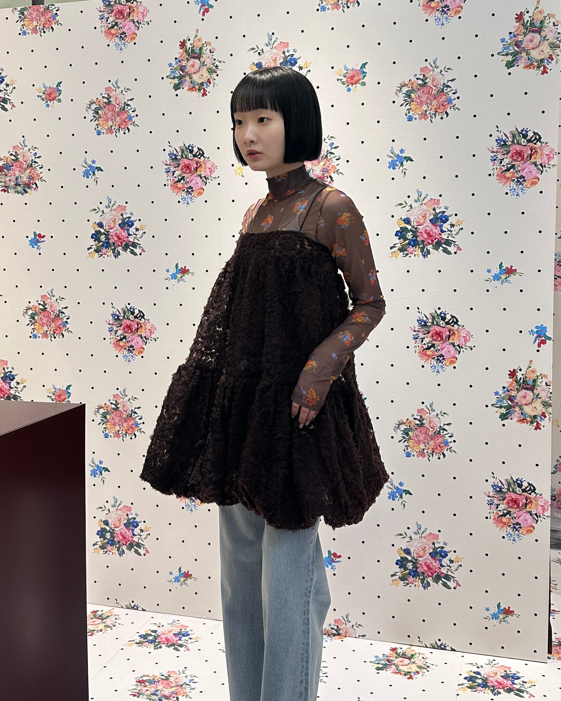 ワンピース POPPY BALLOON SLEEVE COCOON DRESS Balloon sleeve cocoon dress (black)