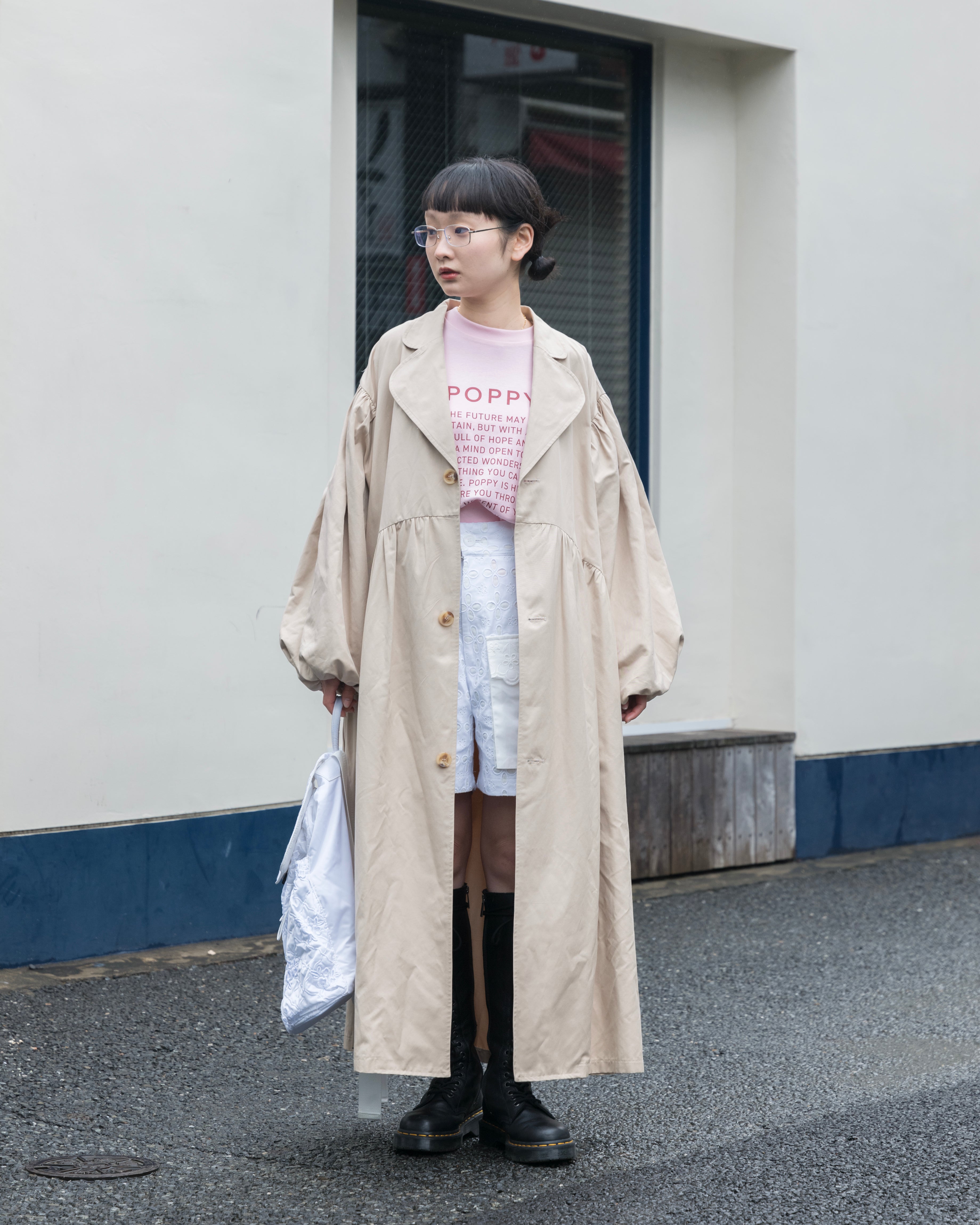 ✴︎ poppy tokyo ポピー　バルーンコート　ロングコート　ジャケット Balloon gather coat (beige)