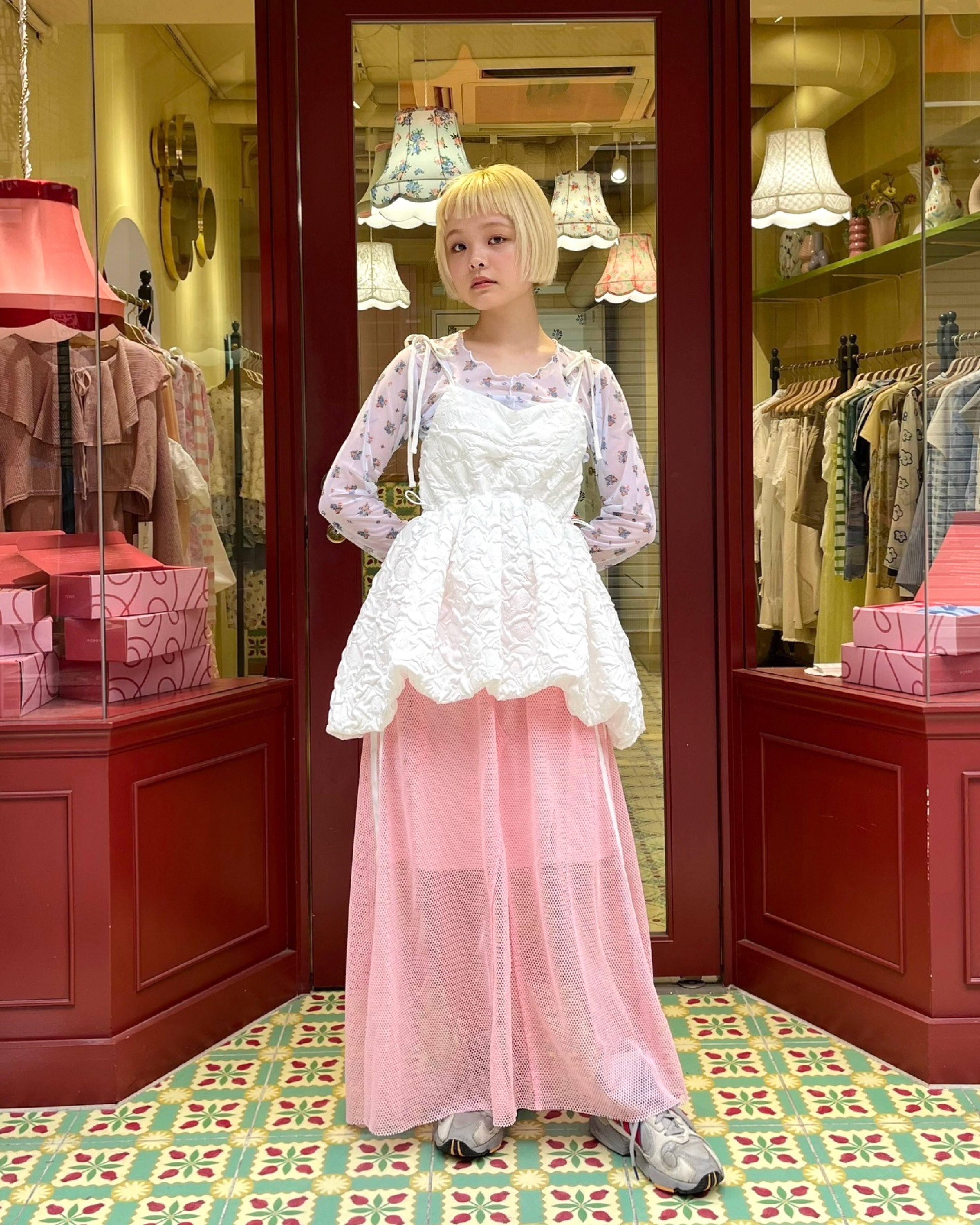 poppy ゴブランチュニック Tulle balloon tunic