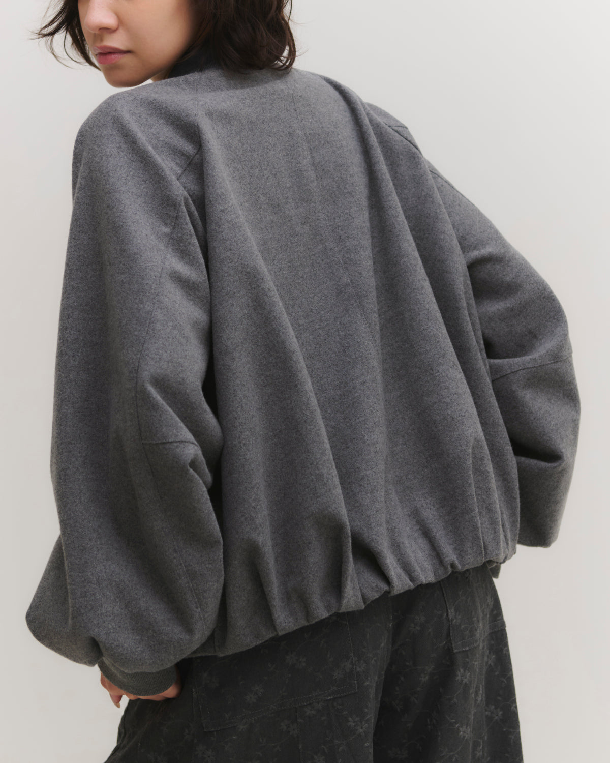 Melton fleur balloon jacket