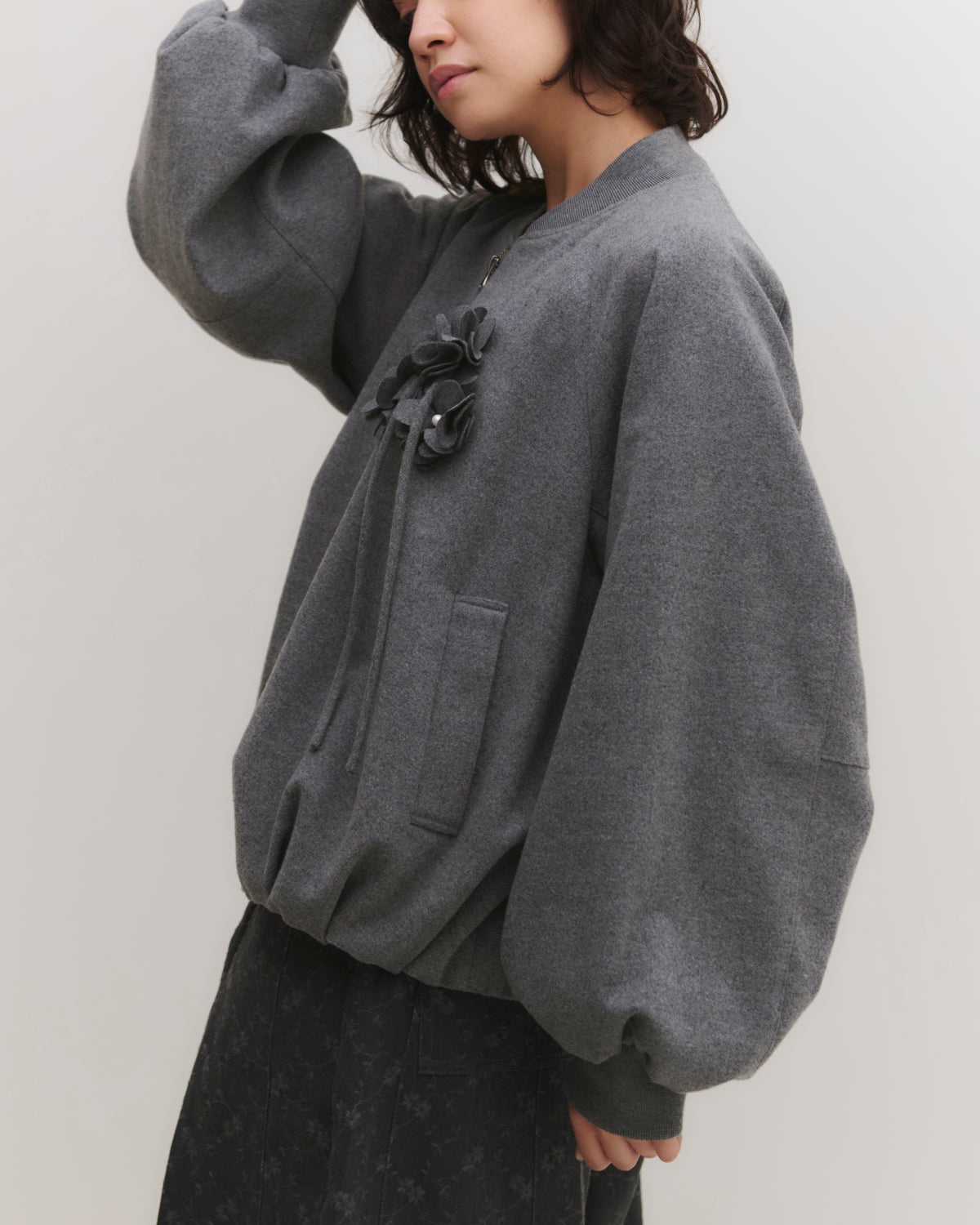 Melton fleur balloon jacket