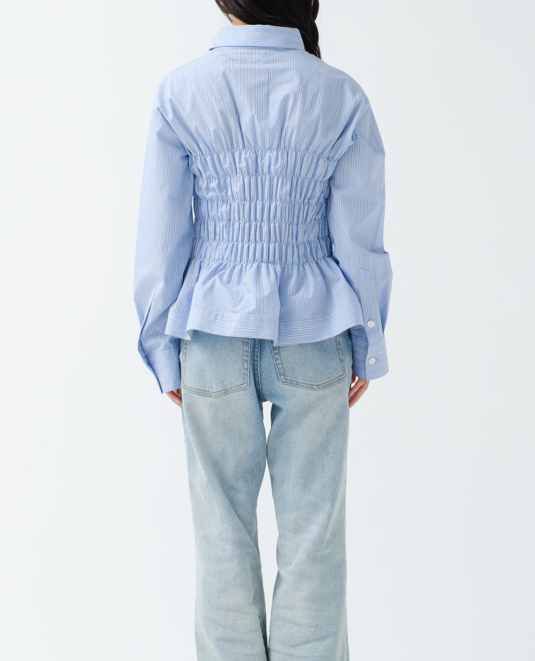Heart motif shirring shirt