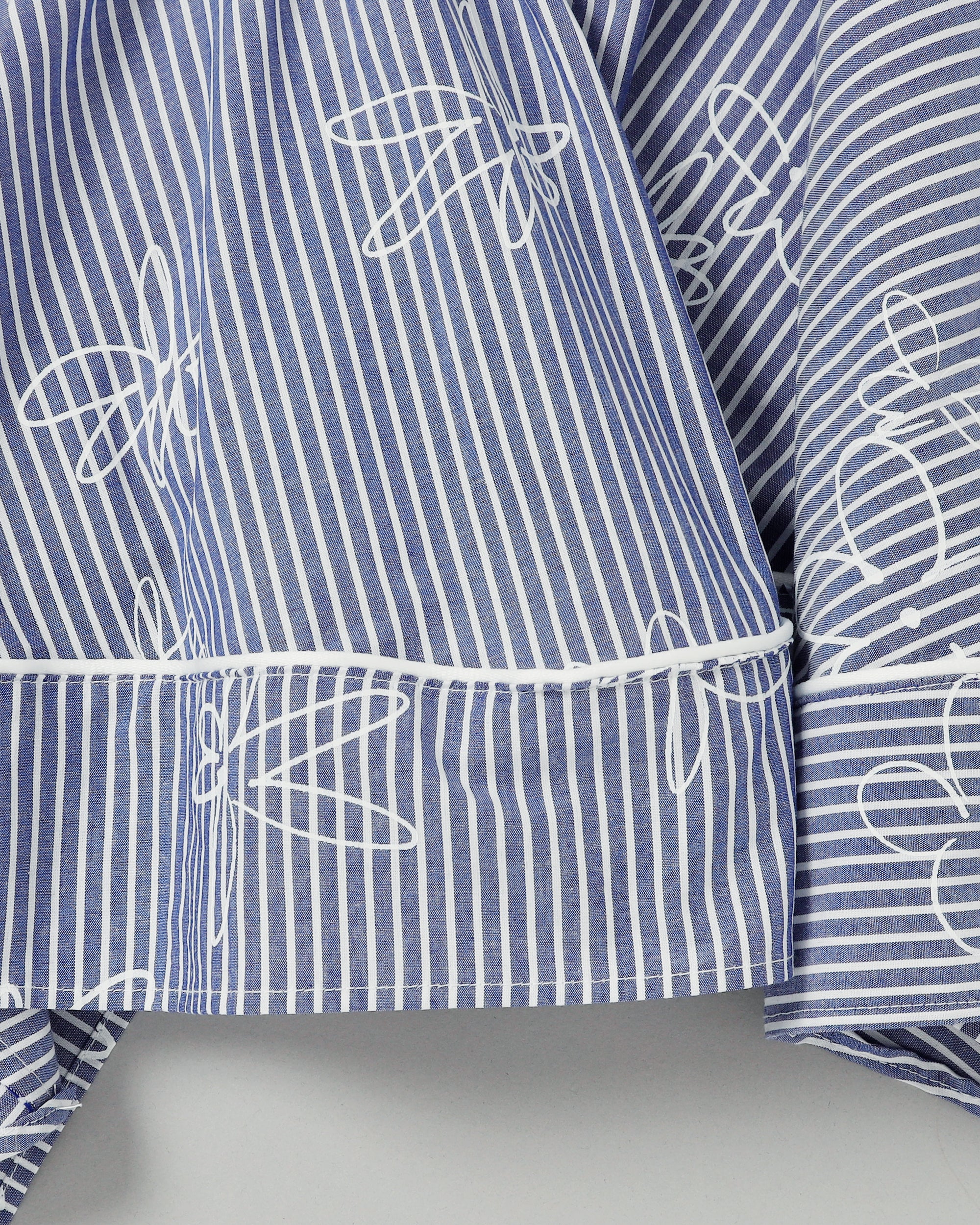 Handkerchief hem tunic (blue stripe flower)