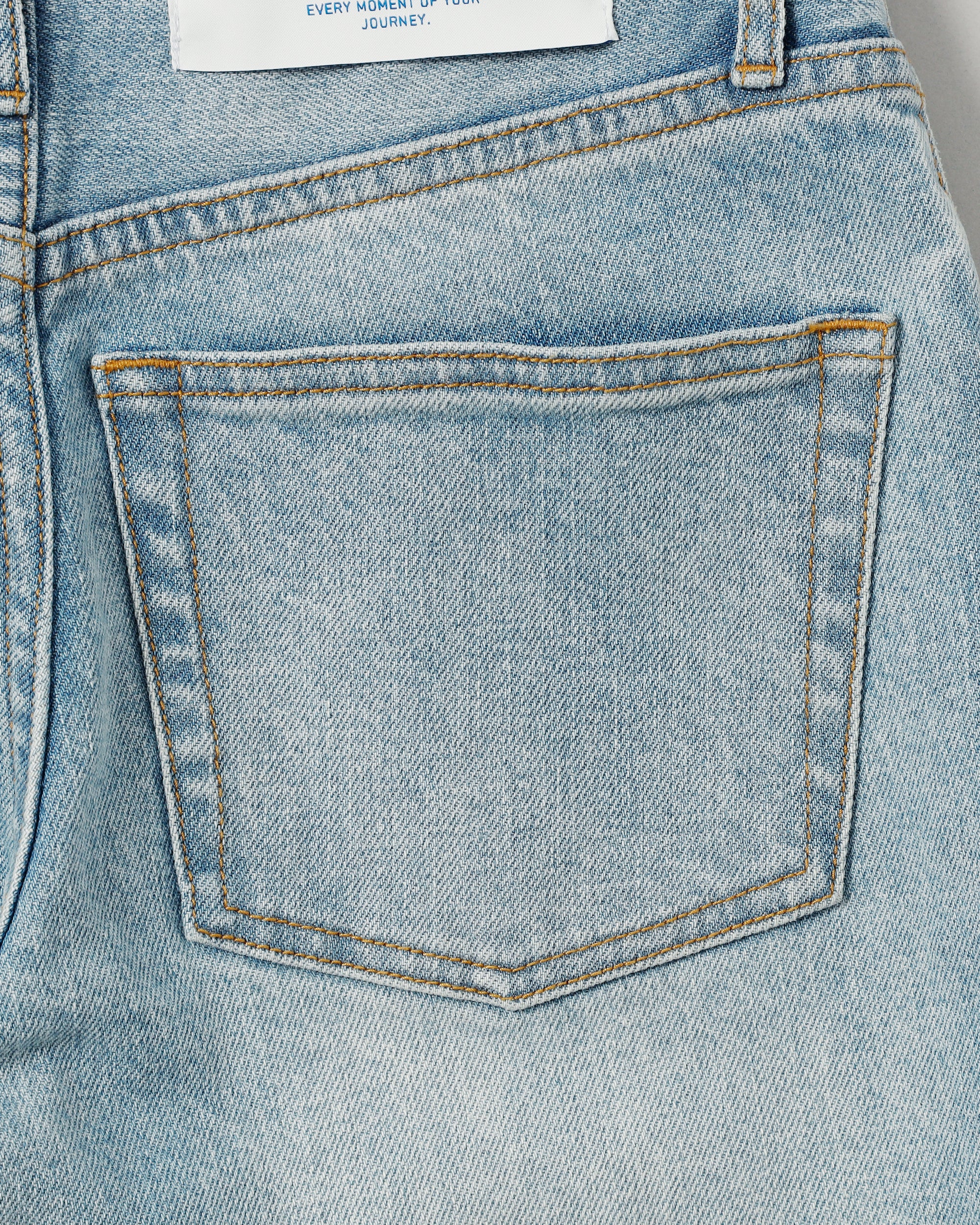 Semi-flare denim pants