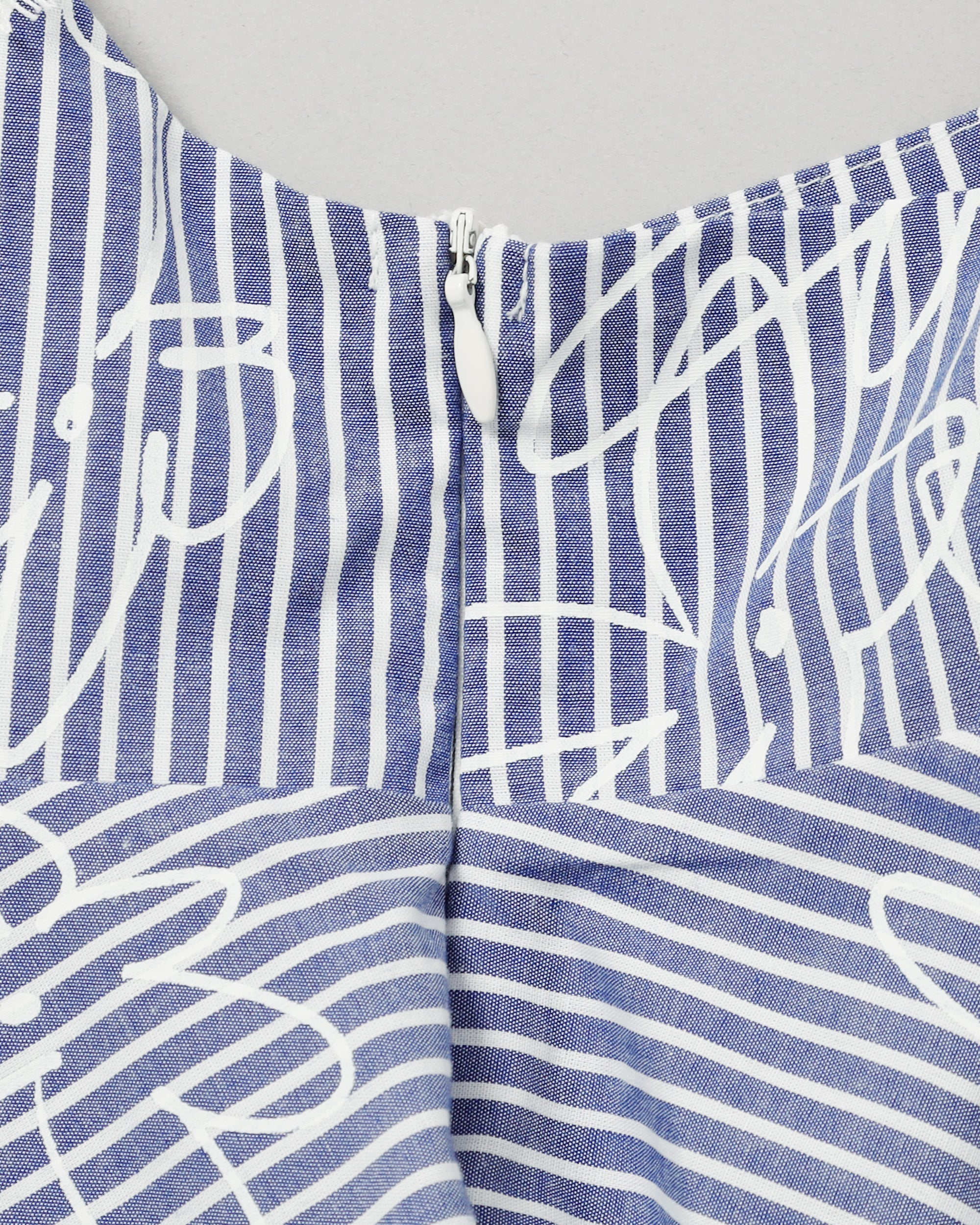 Handkerchief hem tunic (blue stripe flower)