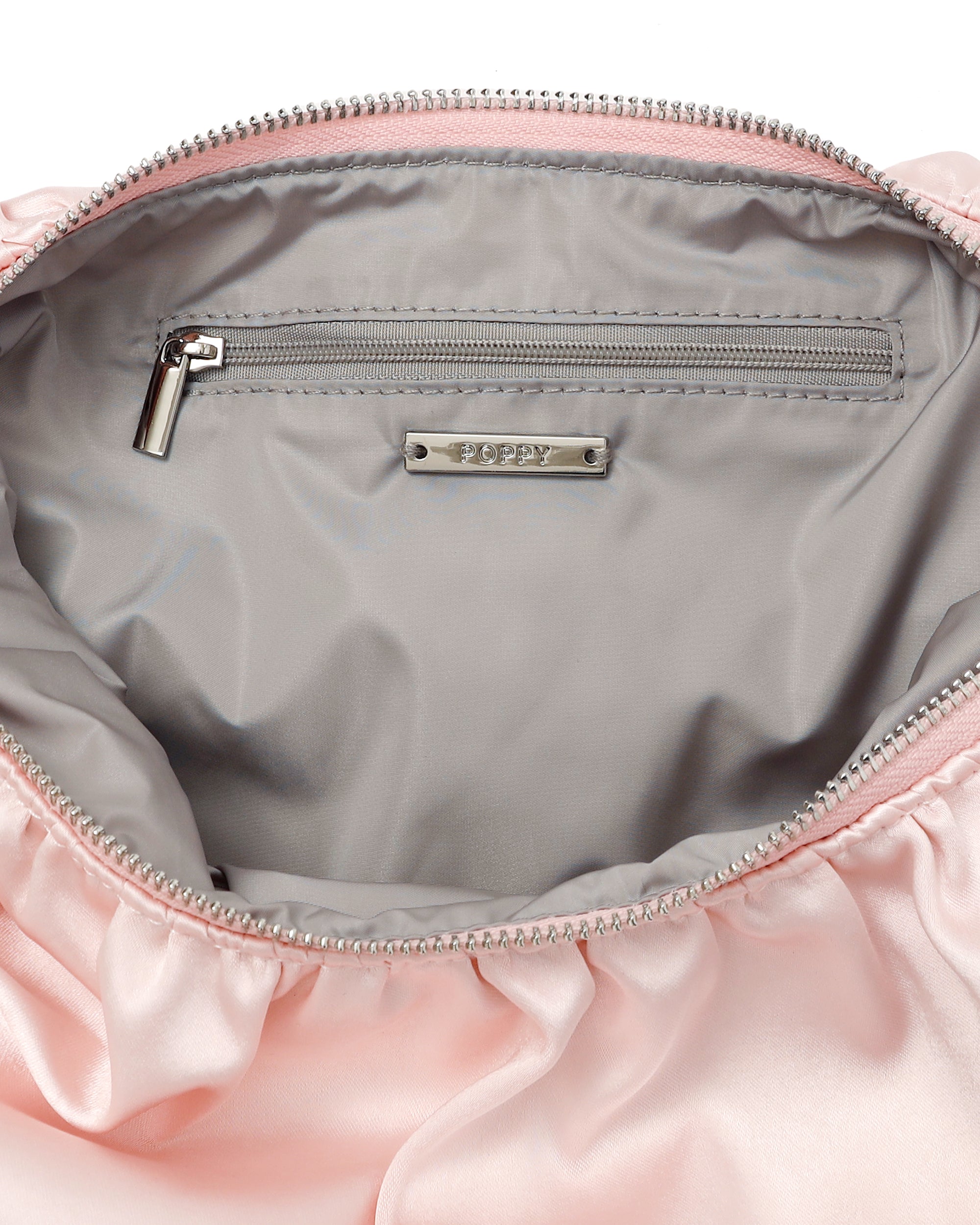 Half-moon gathered bag (pink)