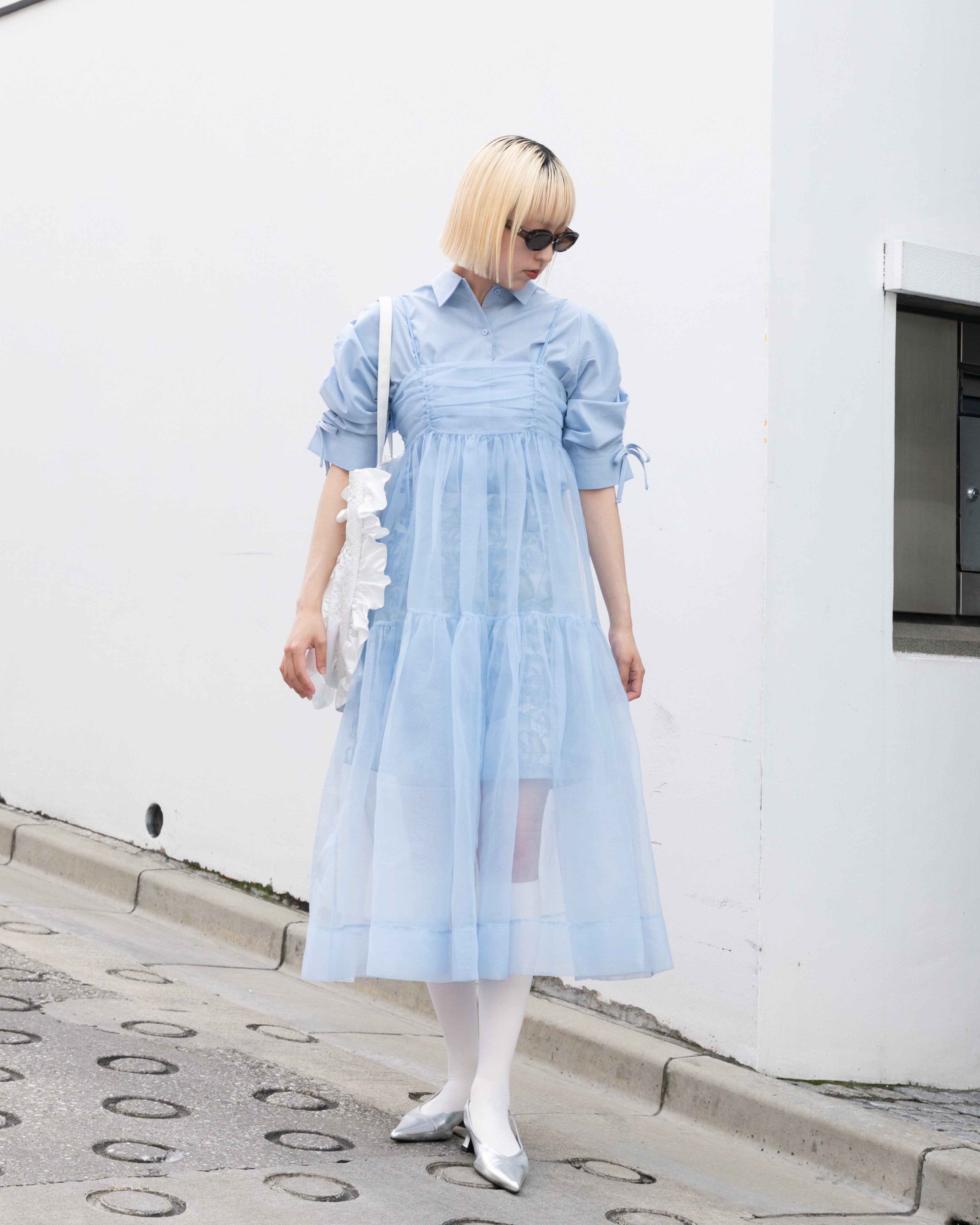 CANDY PUFF SLEEVE SHIRT（BLUE）