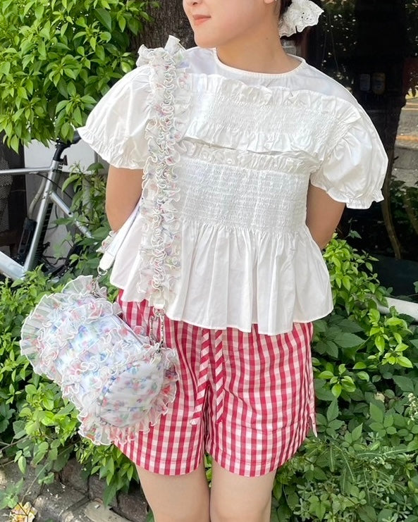 Tulle frill bag (floral pattern)