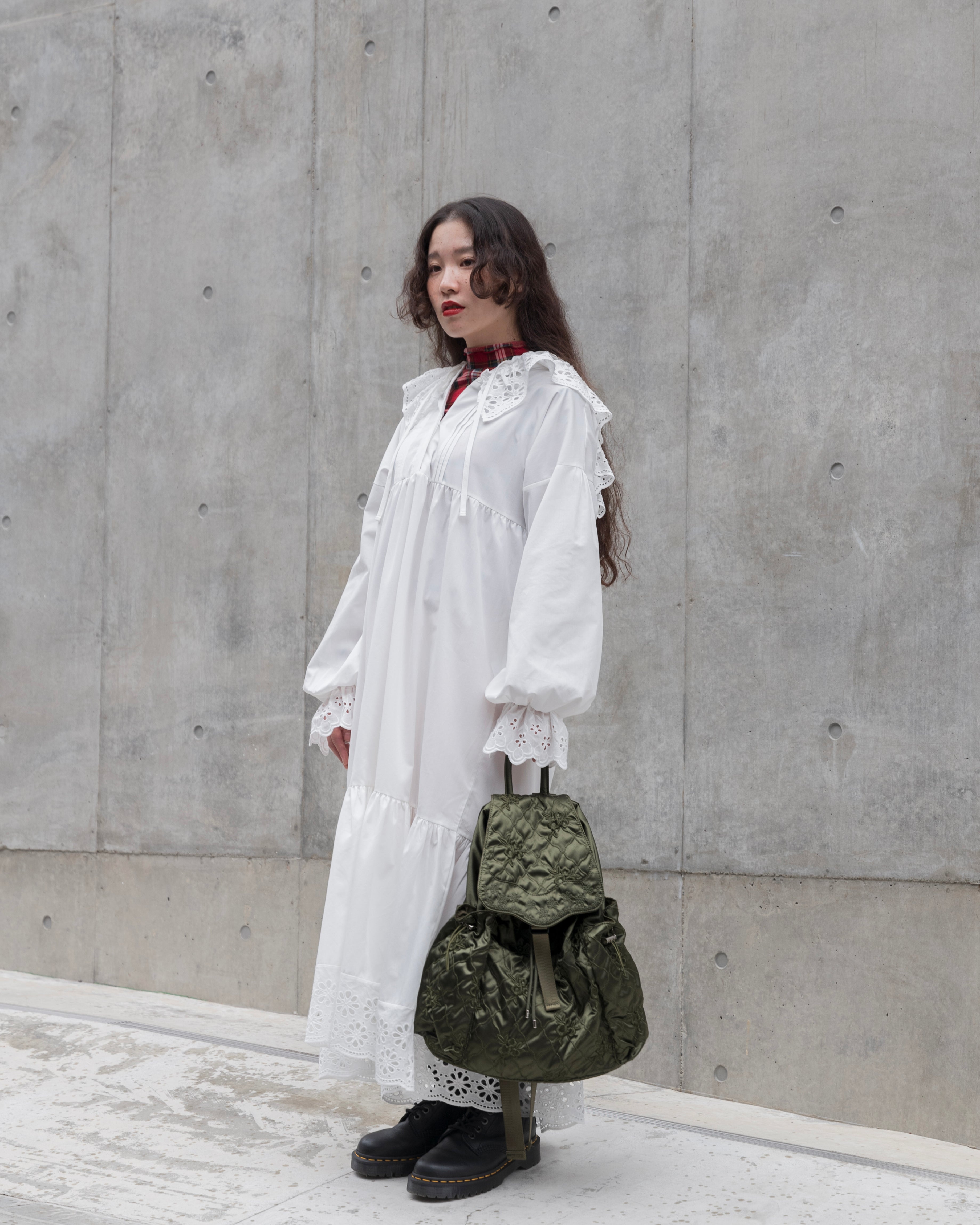 Cotton lace hoodie dress