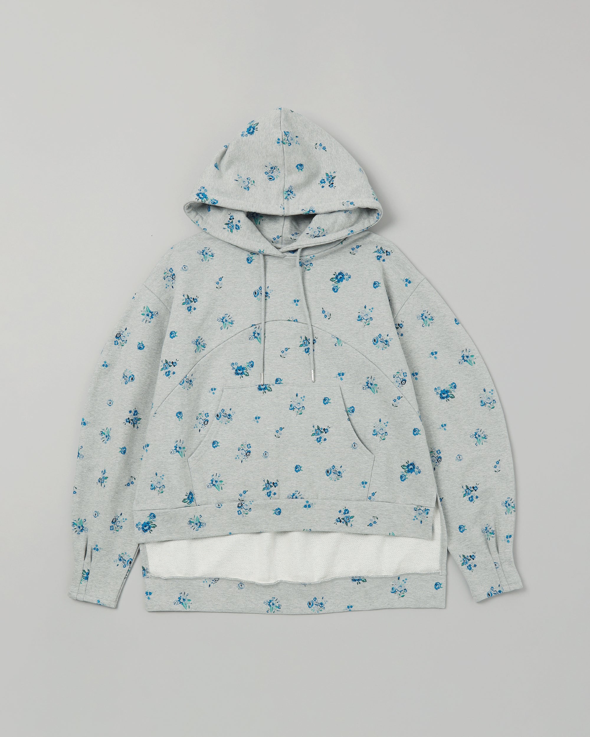 Blue flower print hoodie