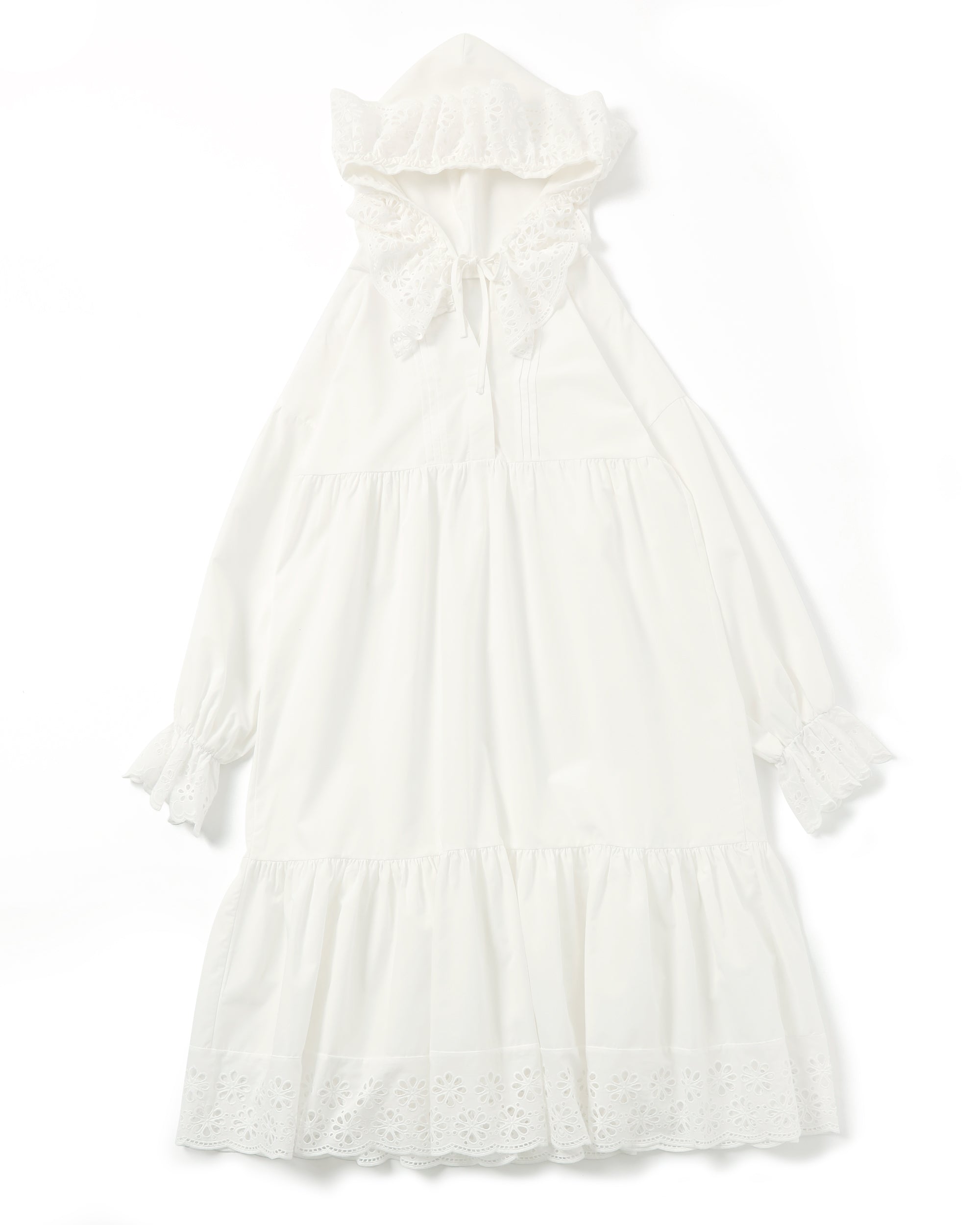 Cotton lace hoodie dress