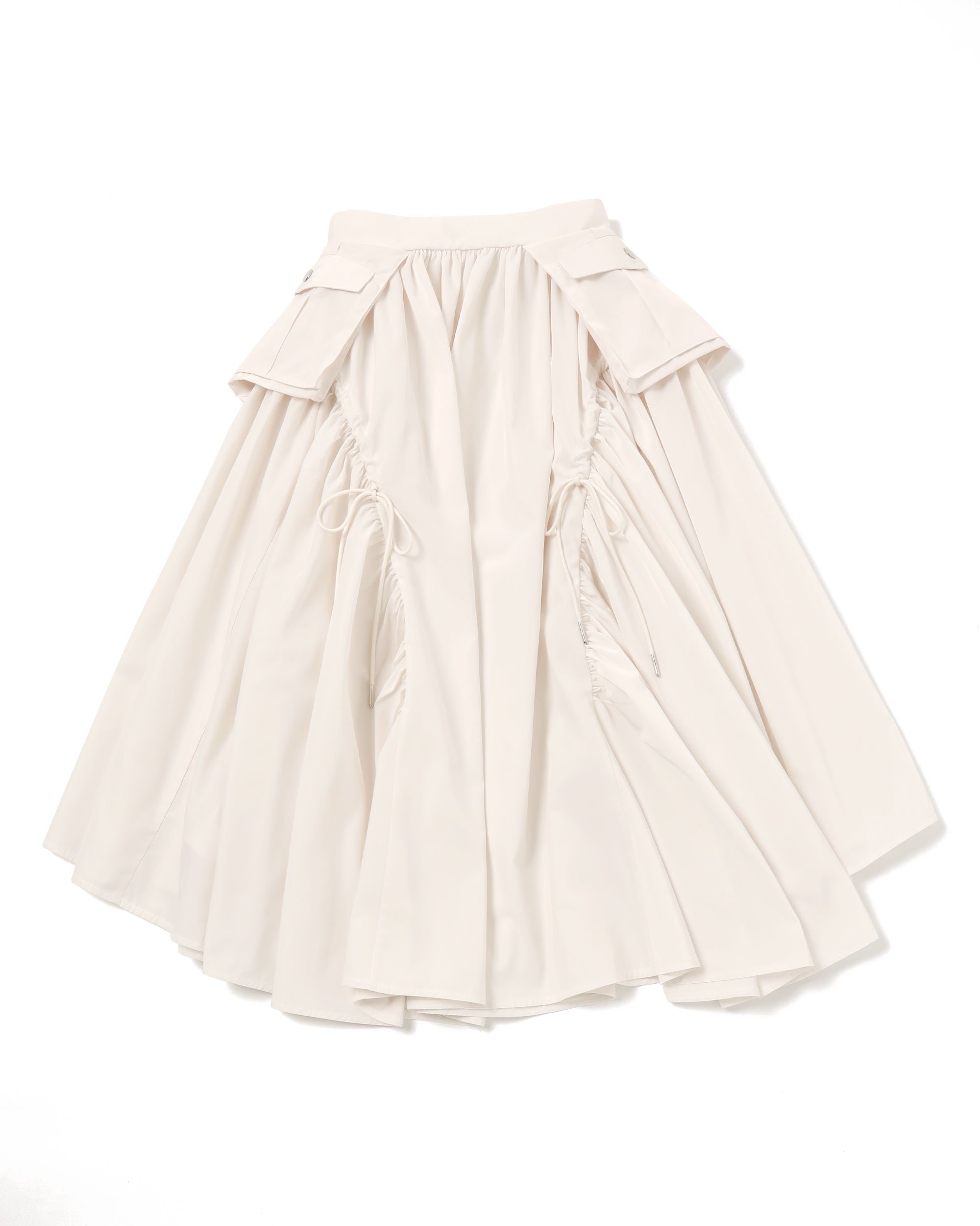 BIG POCKET GATHER SKIRT (WHITE)