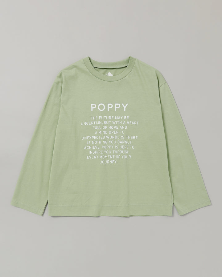 POPPY print long t-shirt (light green)