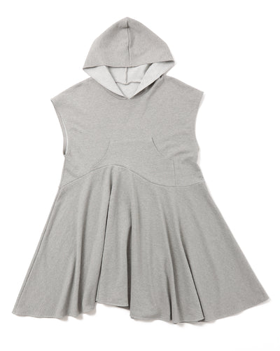 Asymmetric flare hoodie dress (Gray)