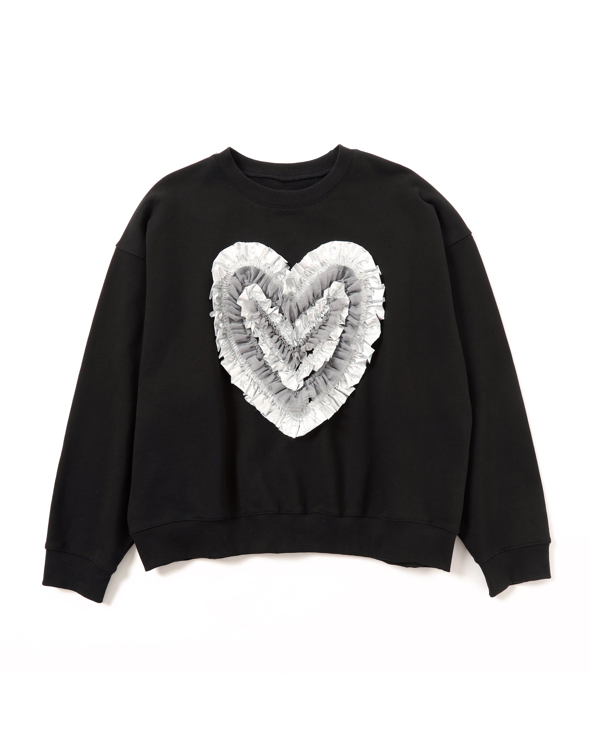 Heart tulle sweatshirt (black)