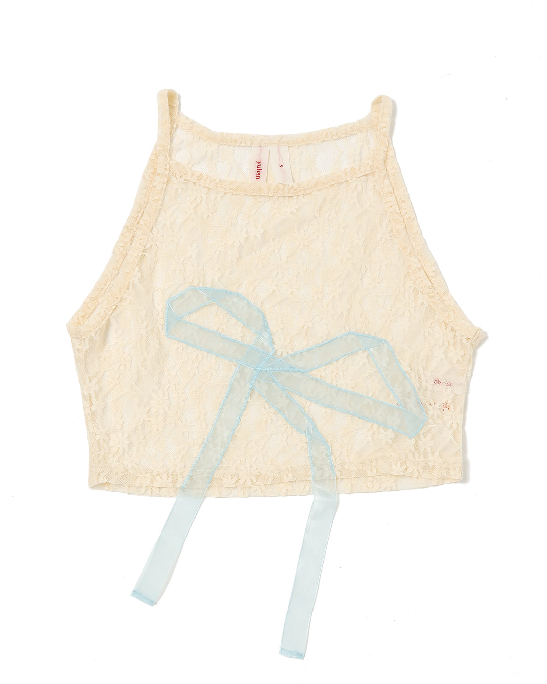 yuhan wangribbon bow lace top / Cream – POPPY