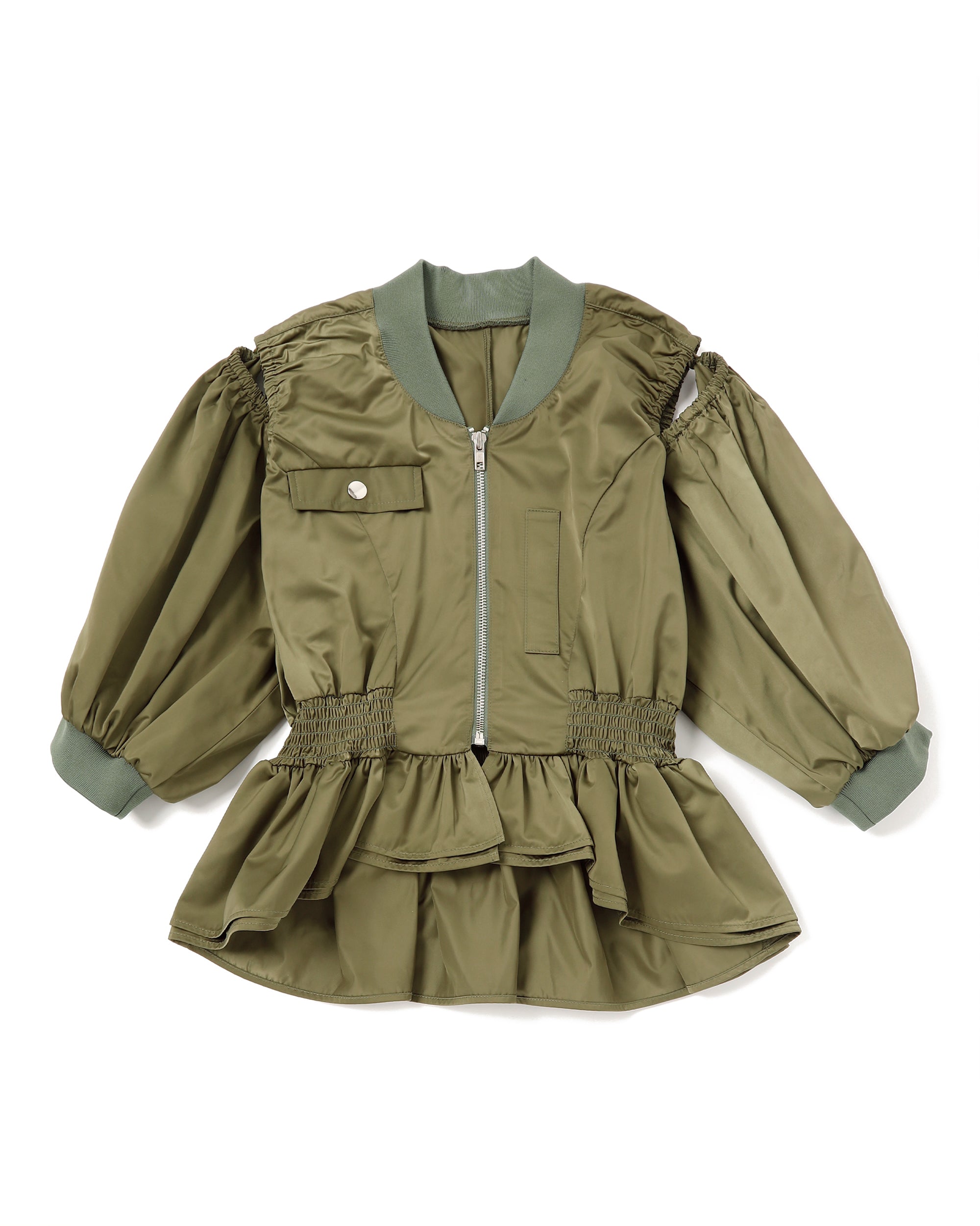 ジャケット・アウター POPPY PEPLUM PUFF TOPS (KHAKI) PEPLUM PUFF TOPS (KHAKI)