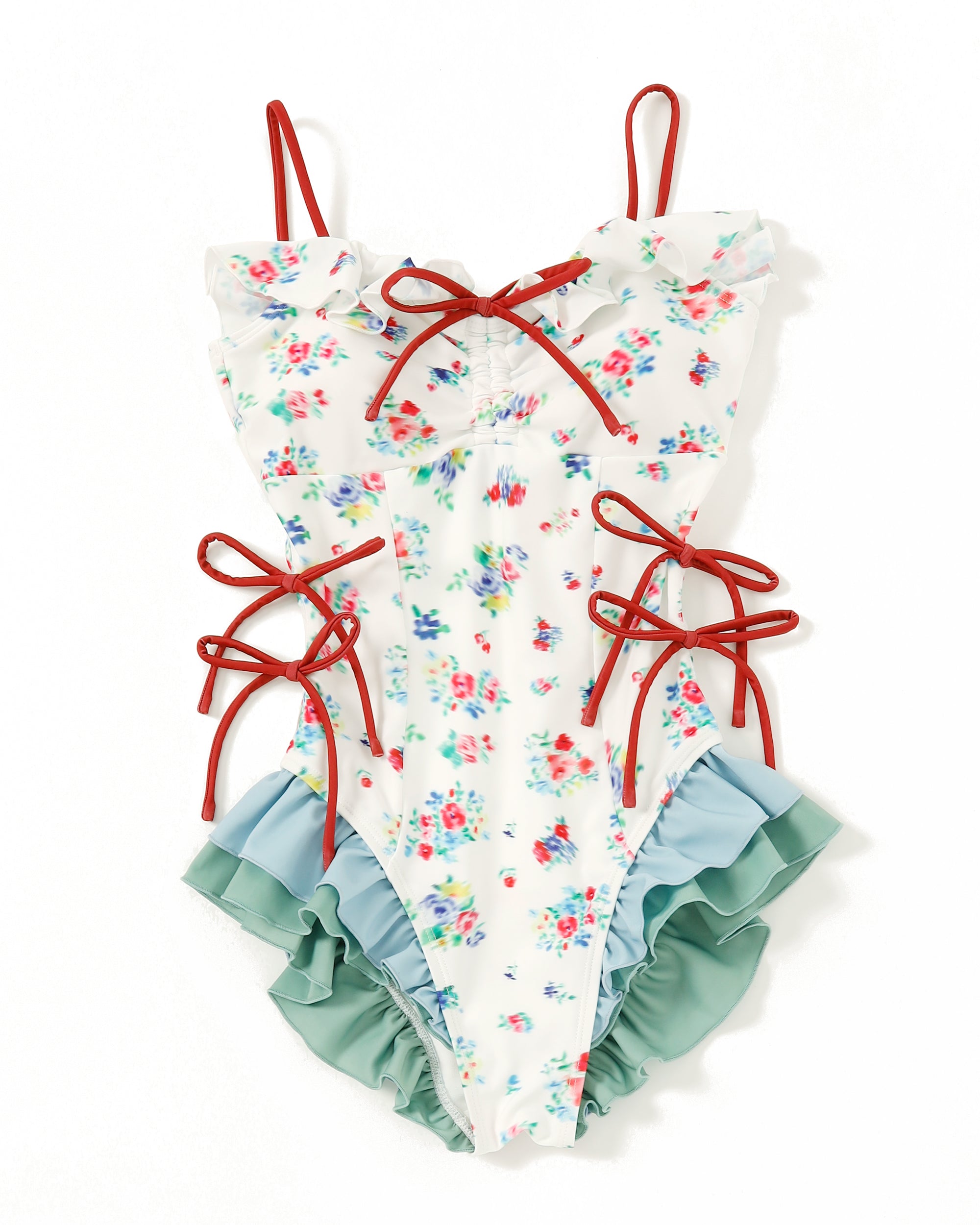 Ribbon cami swim leotard