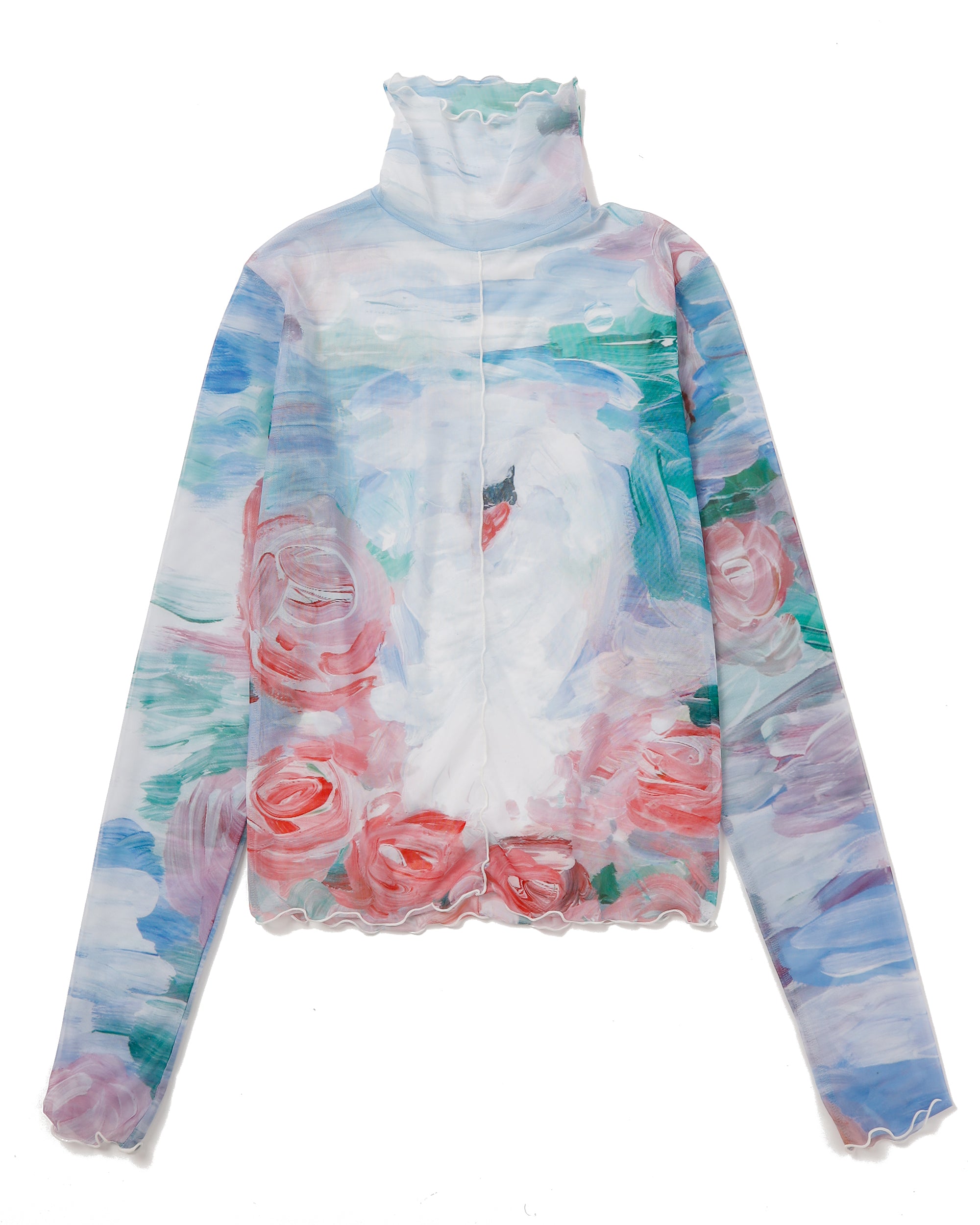 POPPY シースルー　トップス Swan see-through tops (High / Crew neck)