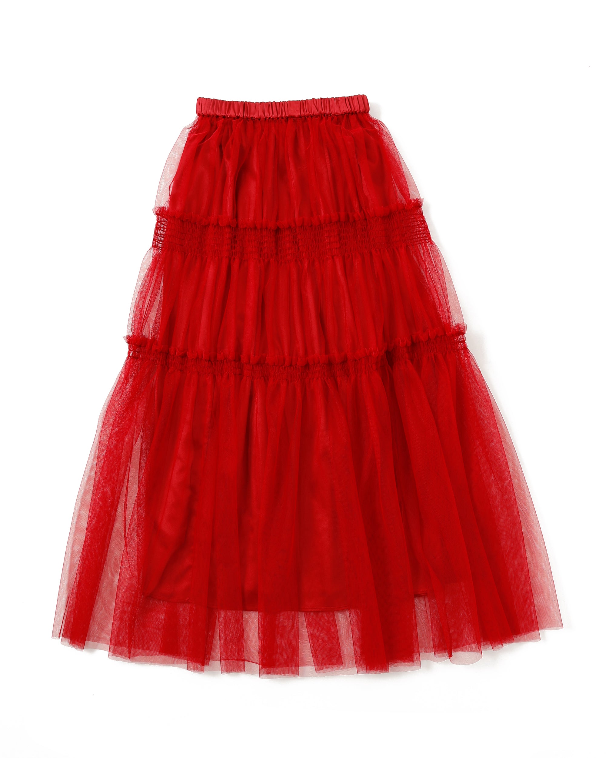 POPPY チュールスカート Shirring tulle skirt (blue / bordeaux)