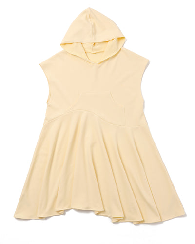 Asymmetric flare hoodie dress (Yellow)