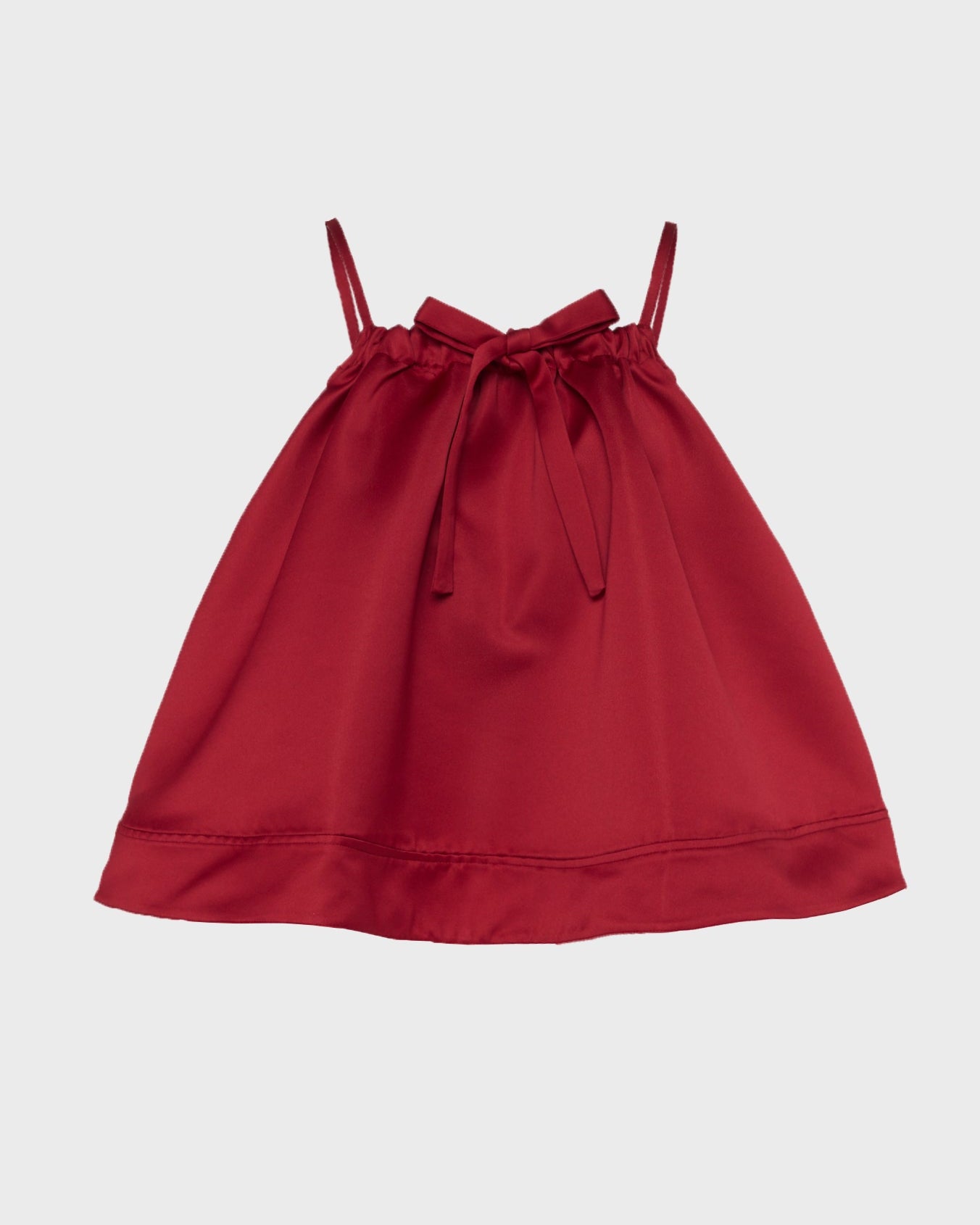 新品未使用　POPPY パフサテントップスライトグリーン Puff satin top