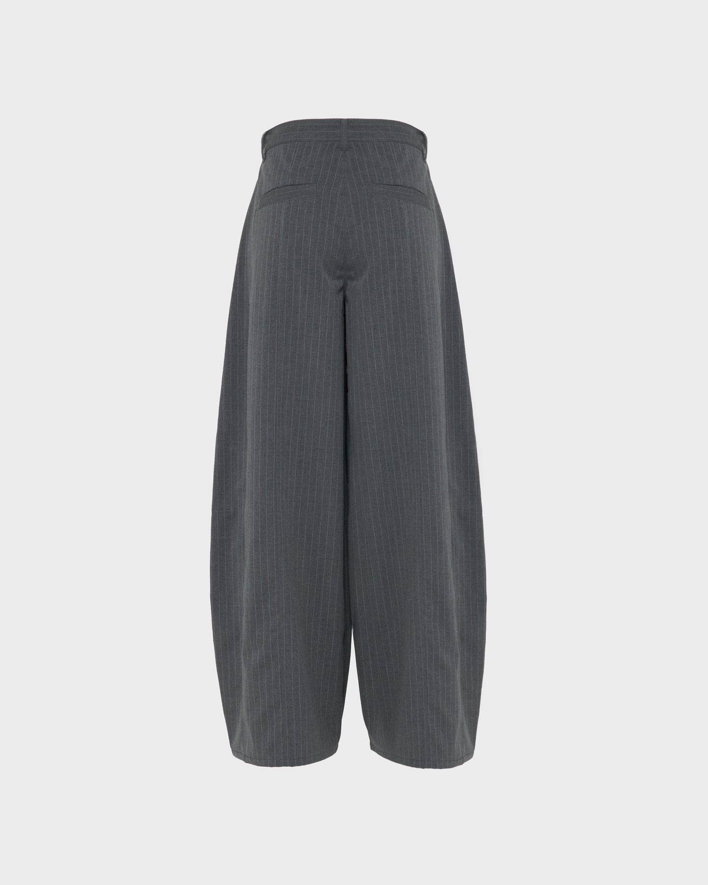 POPPY ショートパンツ　グレー PLEATED BALLOON STRIPE PANTS