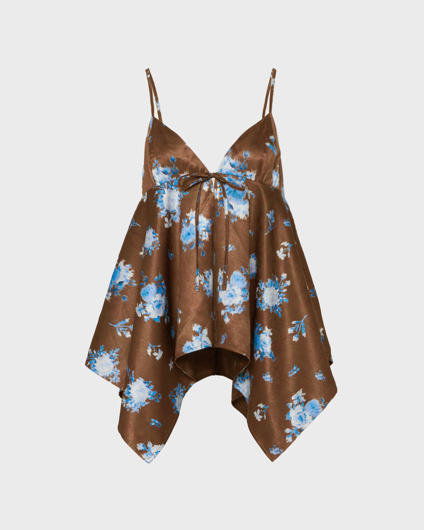 Airy tie handkerchief tunic (brown)