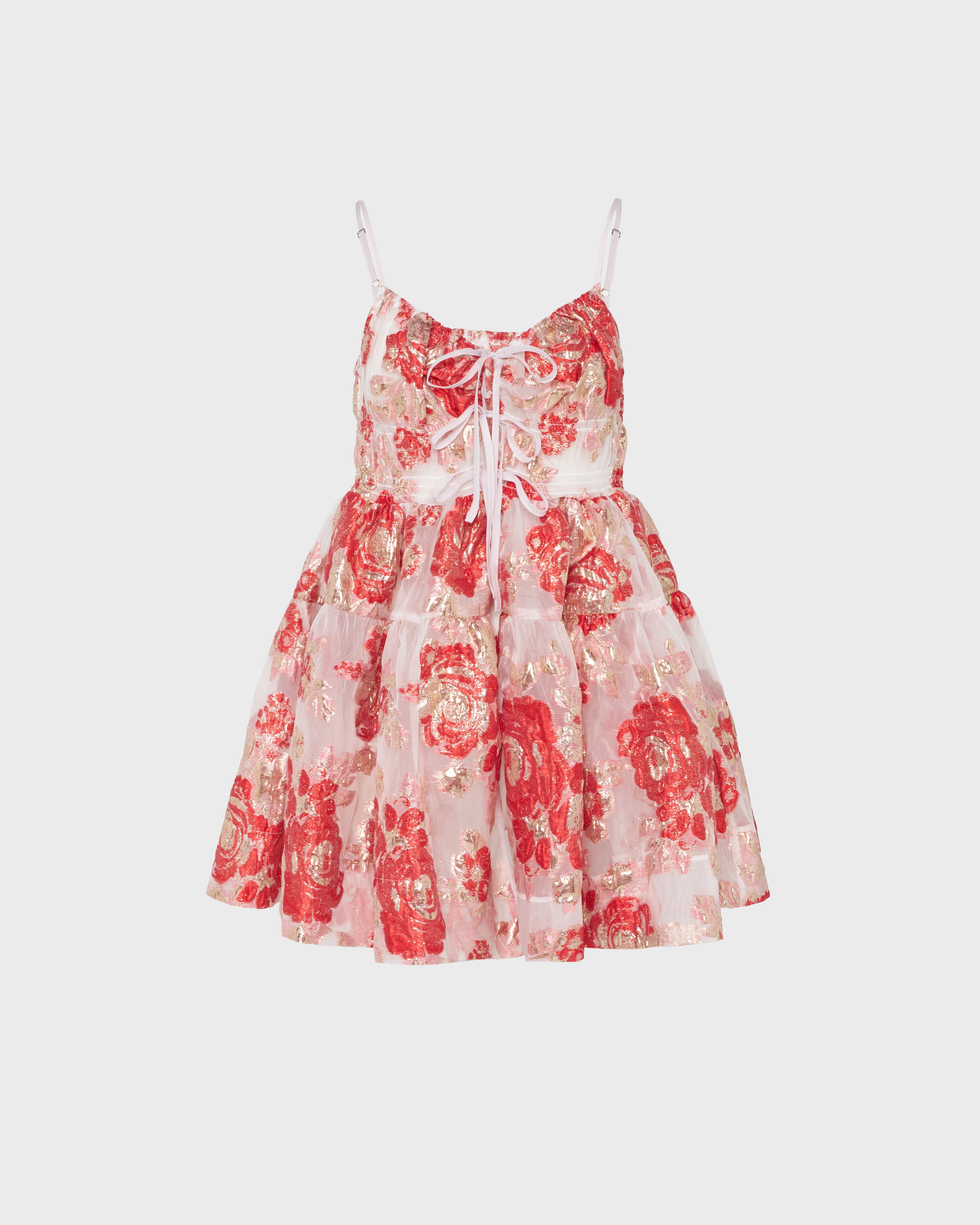 Airy tie bloom tunic