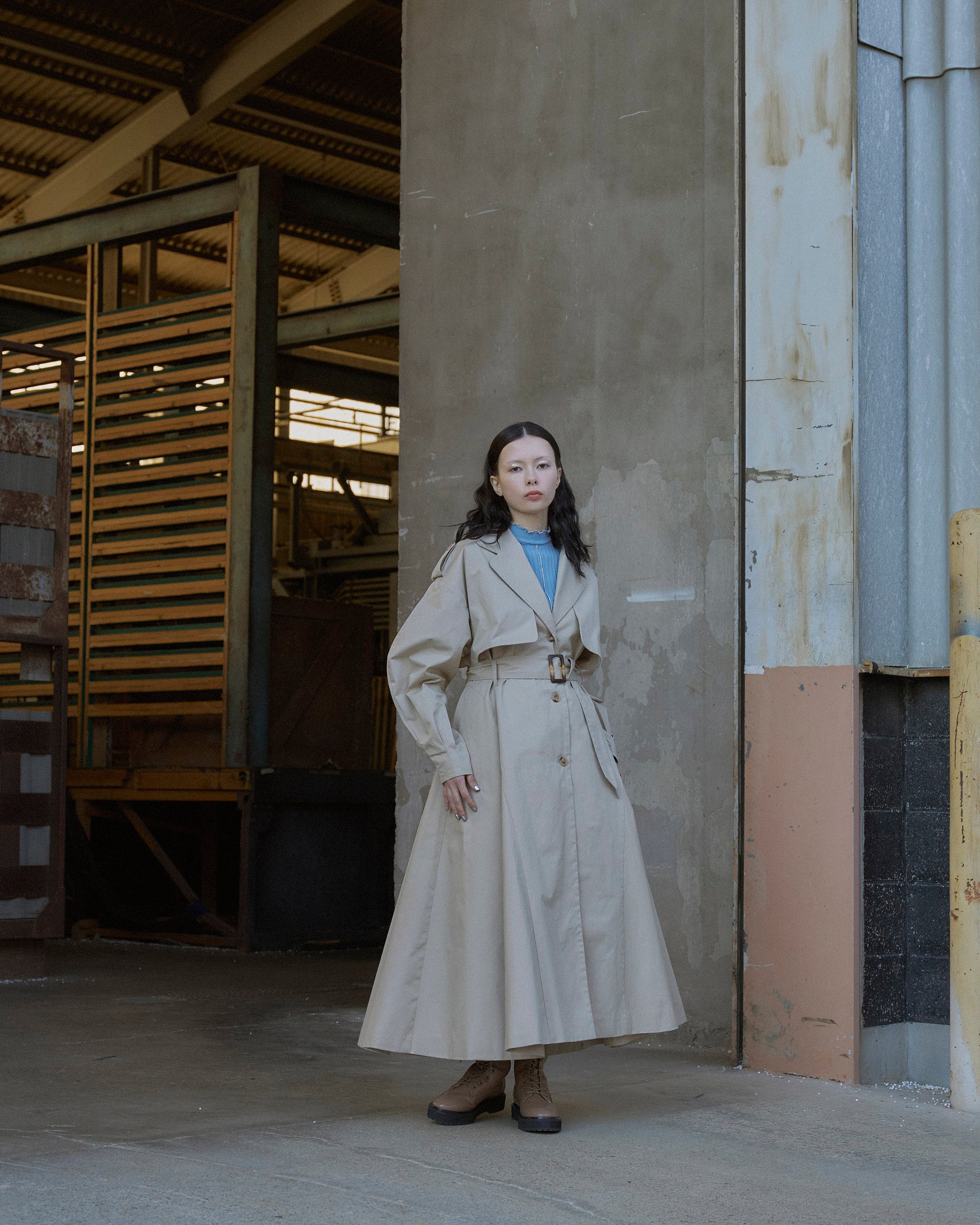 flared trench coat（beige）