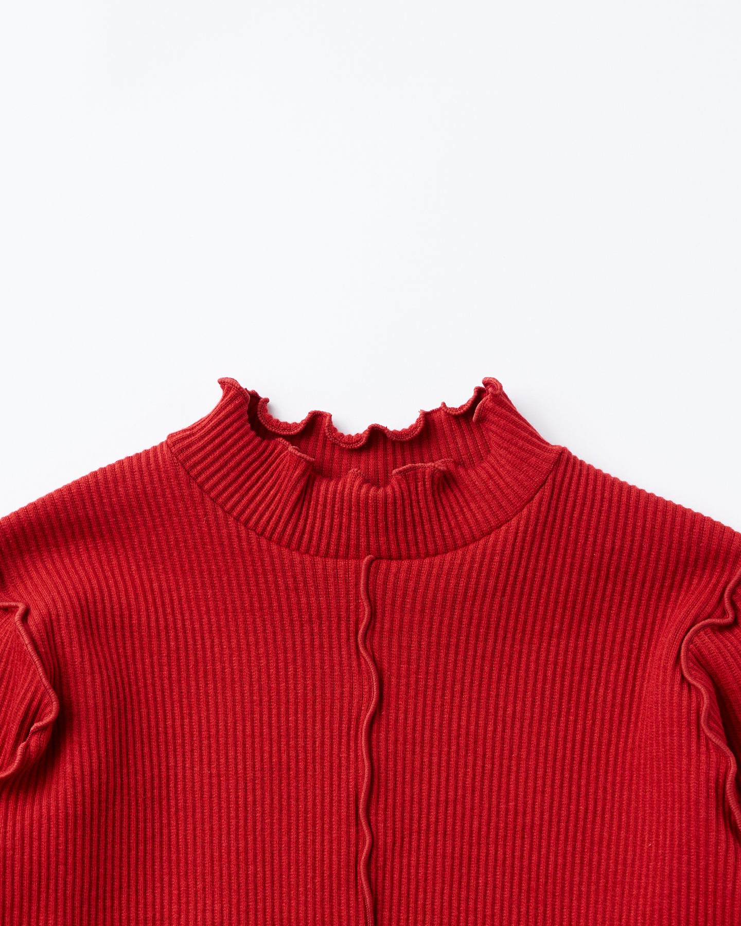 Rib high-neck tops (Red) – POPPY