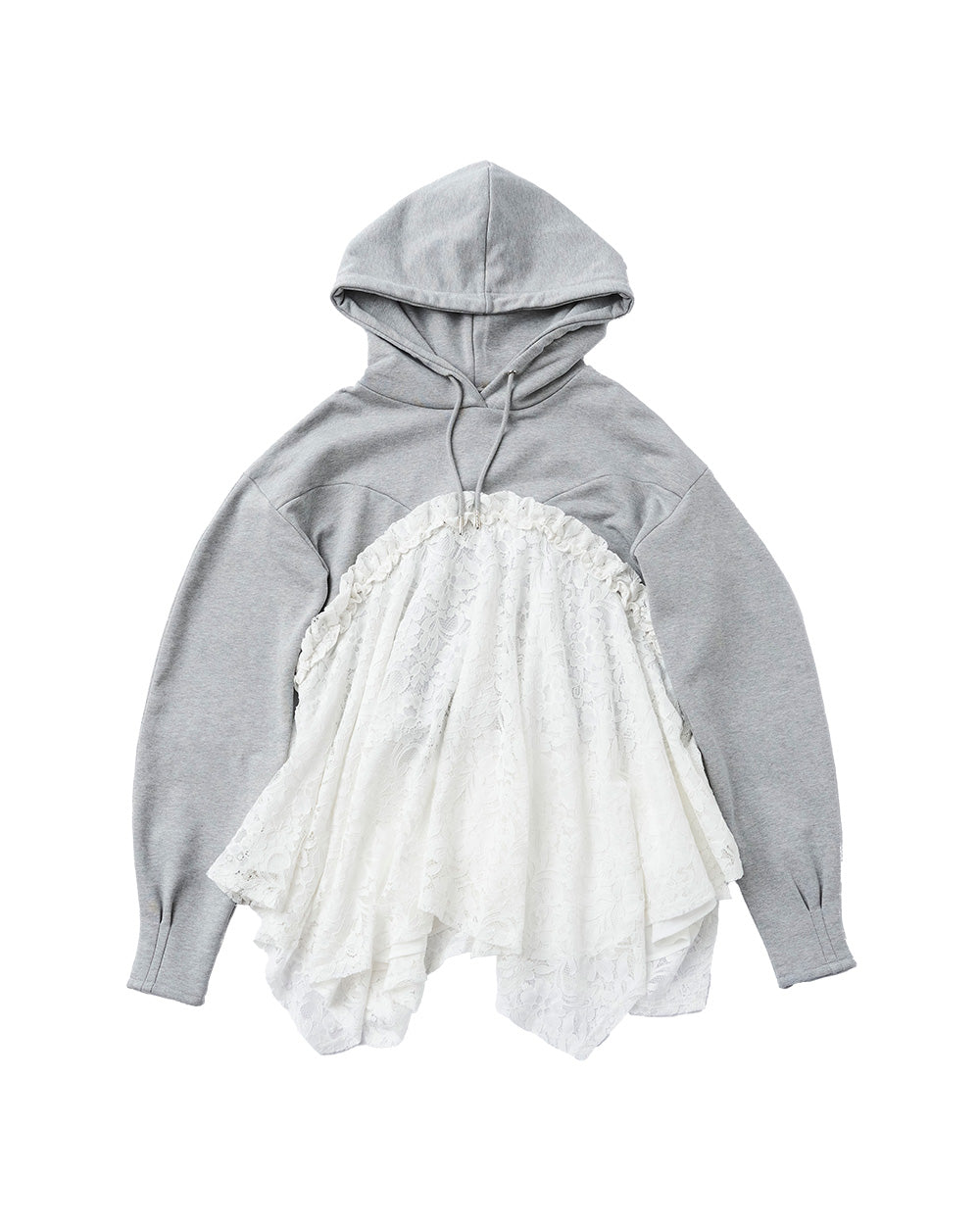 Lace docking hoodie (Gray) – POPPY