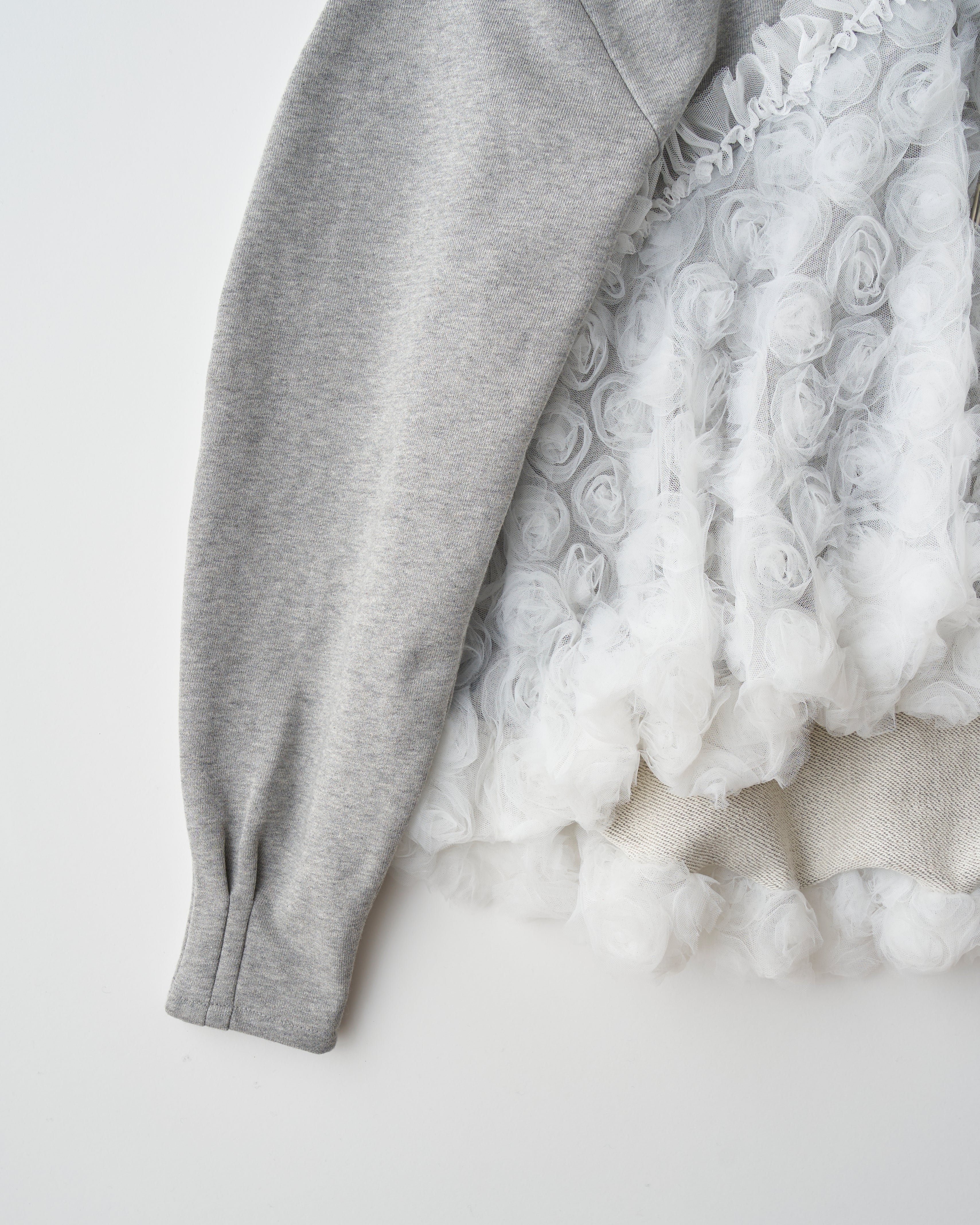 POPPY チュールドッキングフーディ　グレー　poppy パーカー　★ tulle docking hoodie（gray）