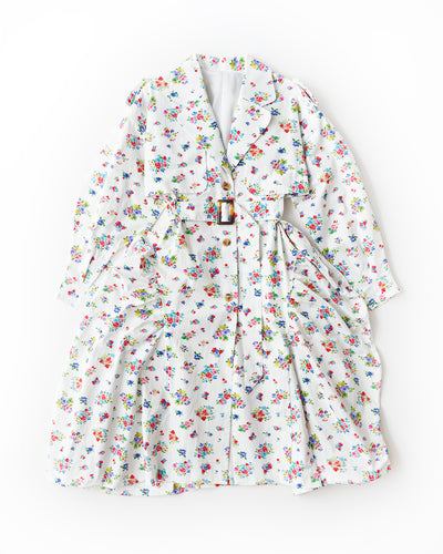 floral dress trench coat
