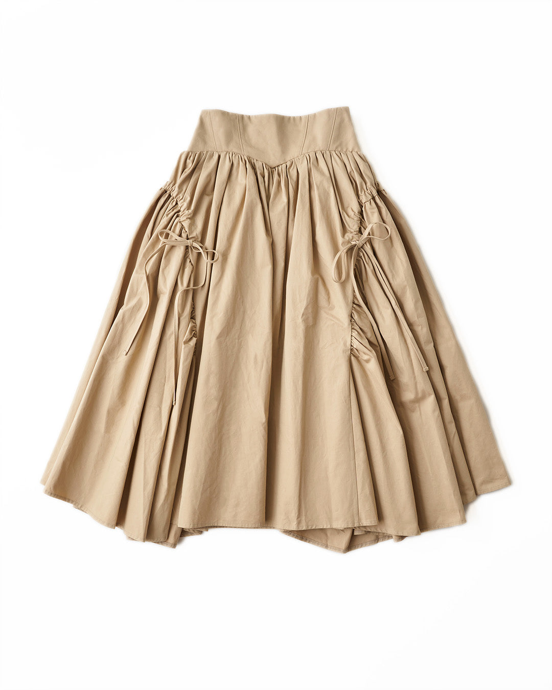 corset gather denim skirt (off white)