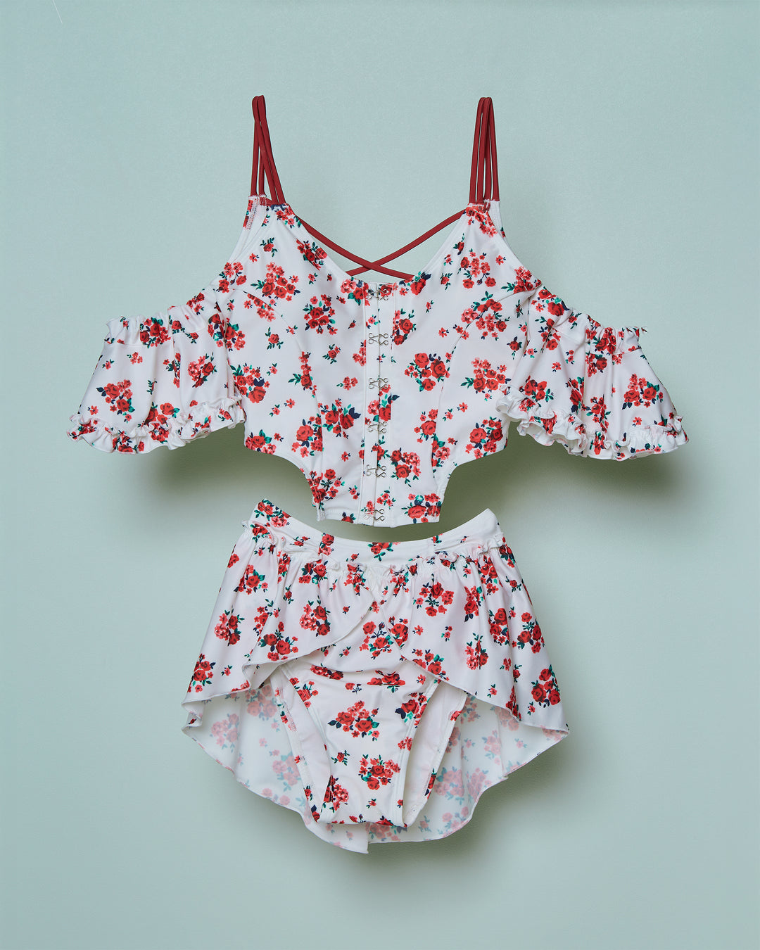 Red bouquet ribbon bikini – POPPY