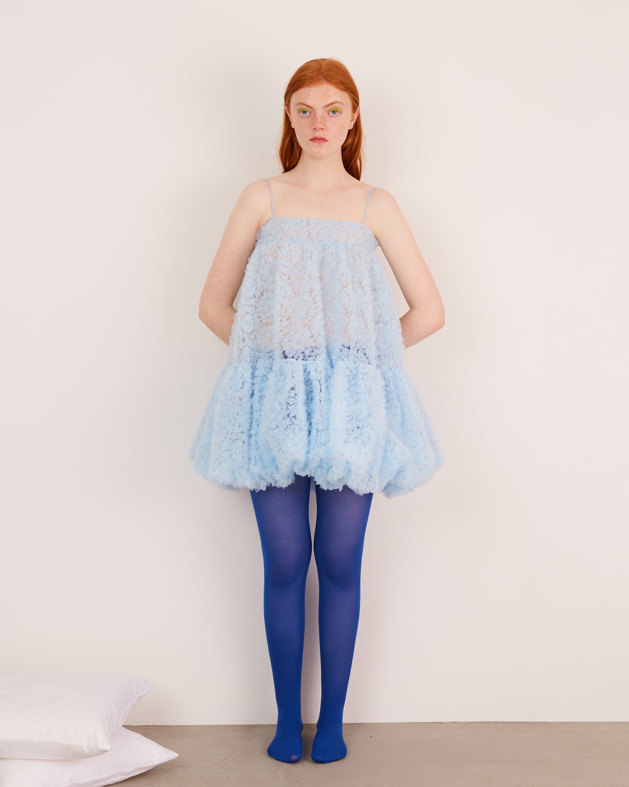 Tulle balloon tunic (light blue)